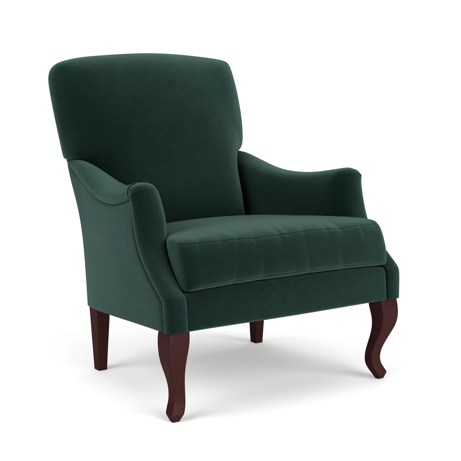 Elsie Armchair in Matt Velvet - Lake with Light legs