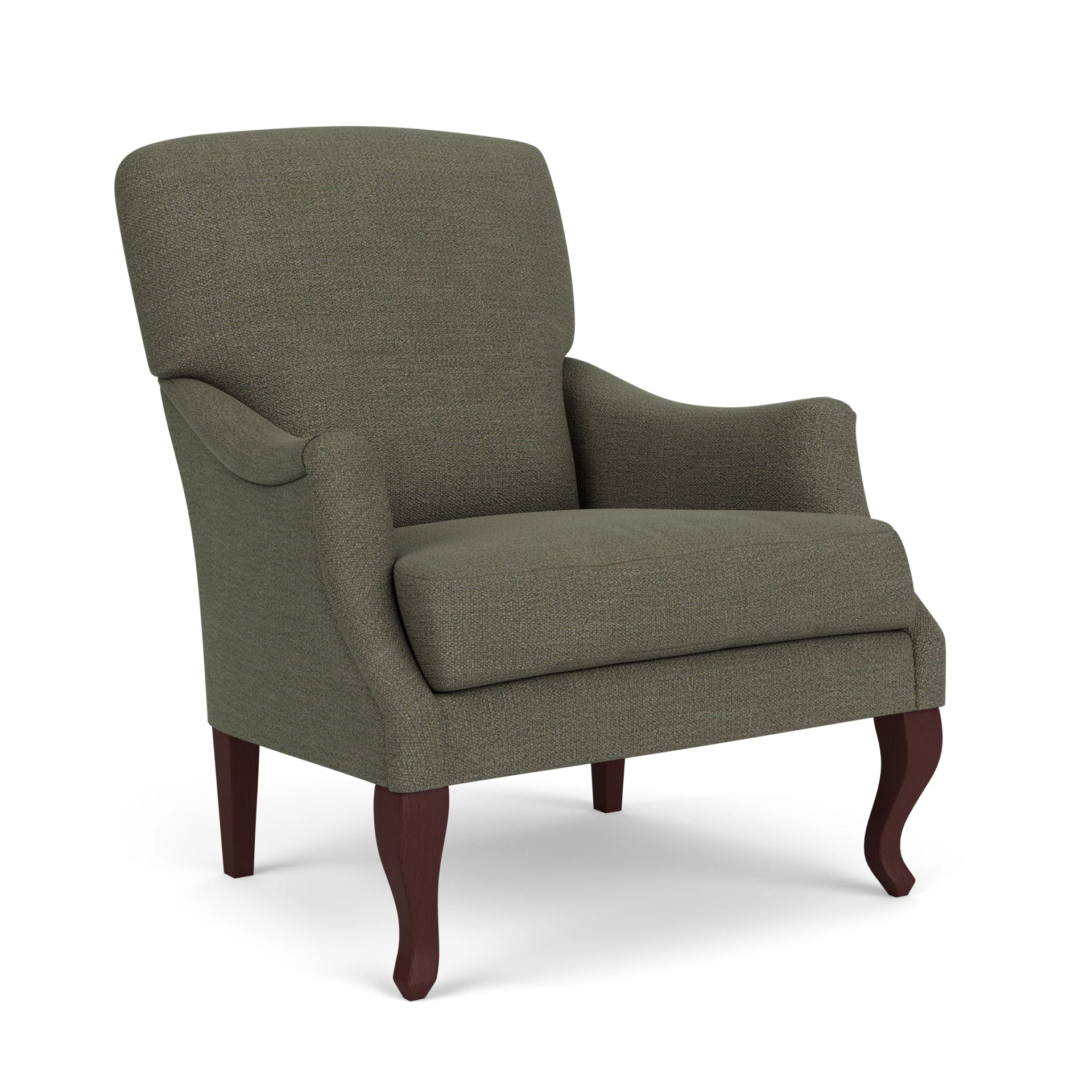Elsie Armchair in Rustic Weave - Deep Forest with Light legs