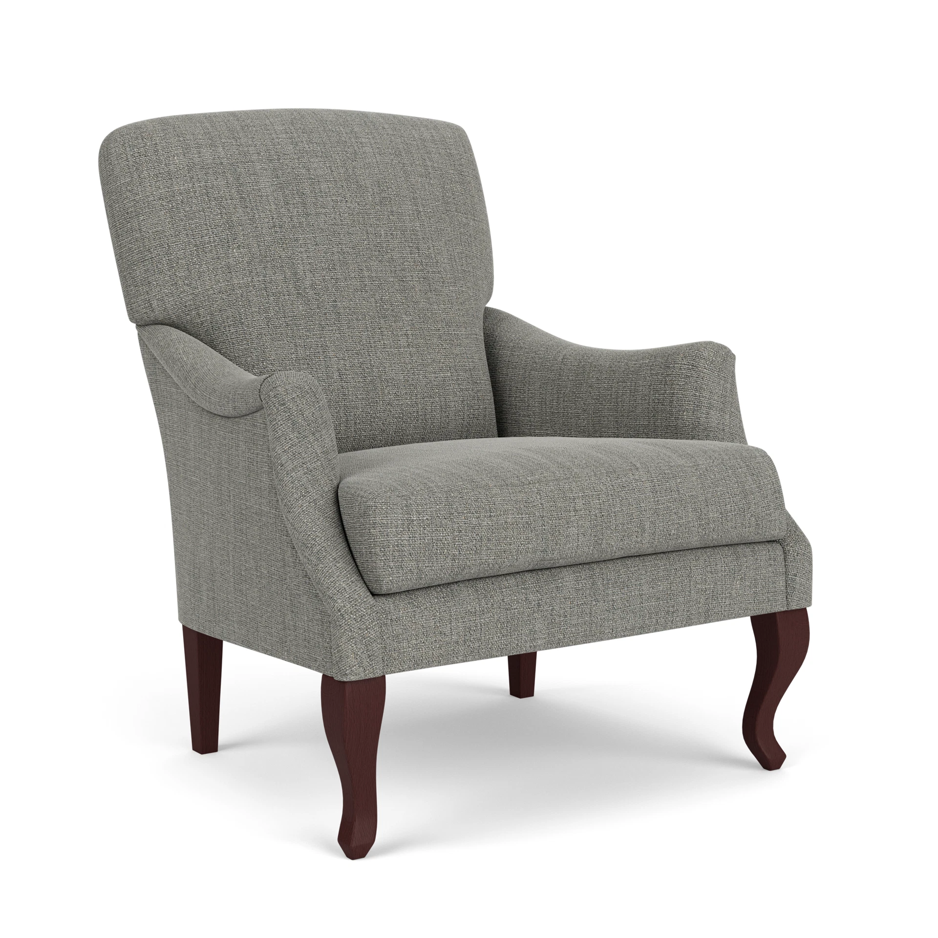 Elsie Armchair in Rustic Weave - Grey Marl with Light legs