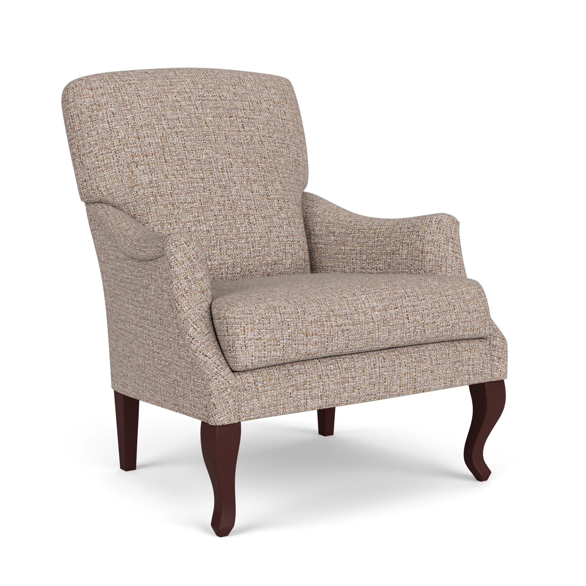 Elsie Armchair in Textured Weave - Natural Mix with Light legs