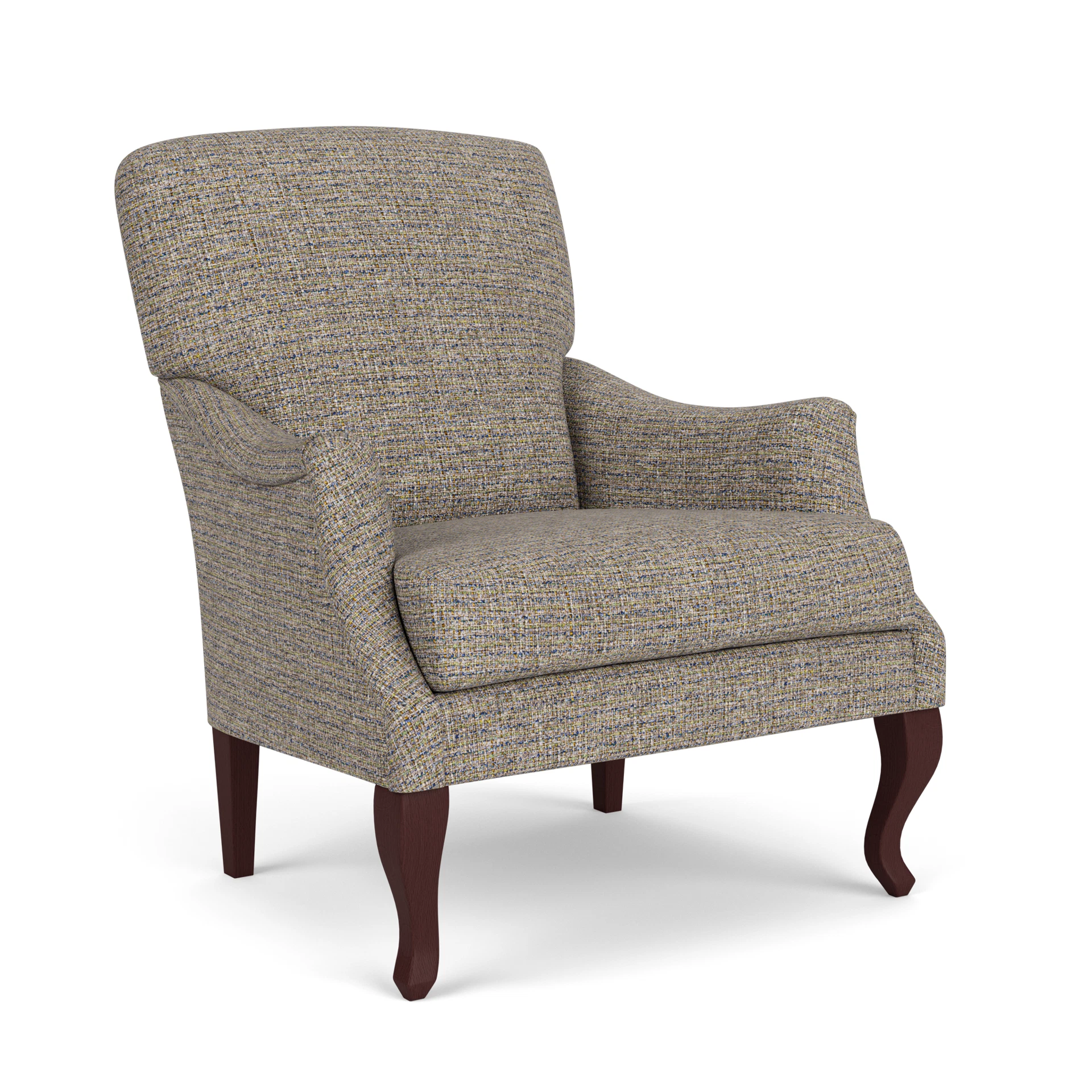 Elsie Armchair in Textured Weave - Shoreline Mix with Light legs