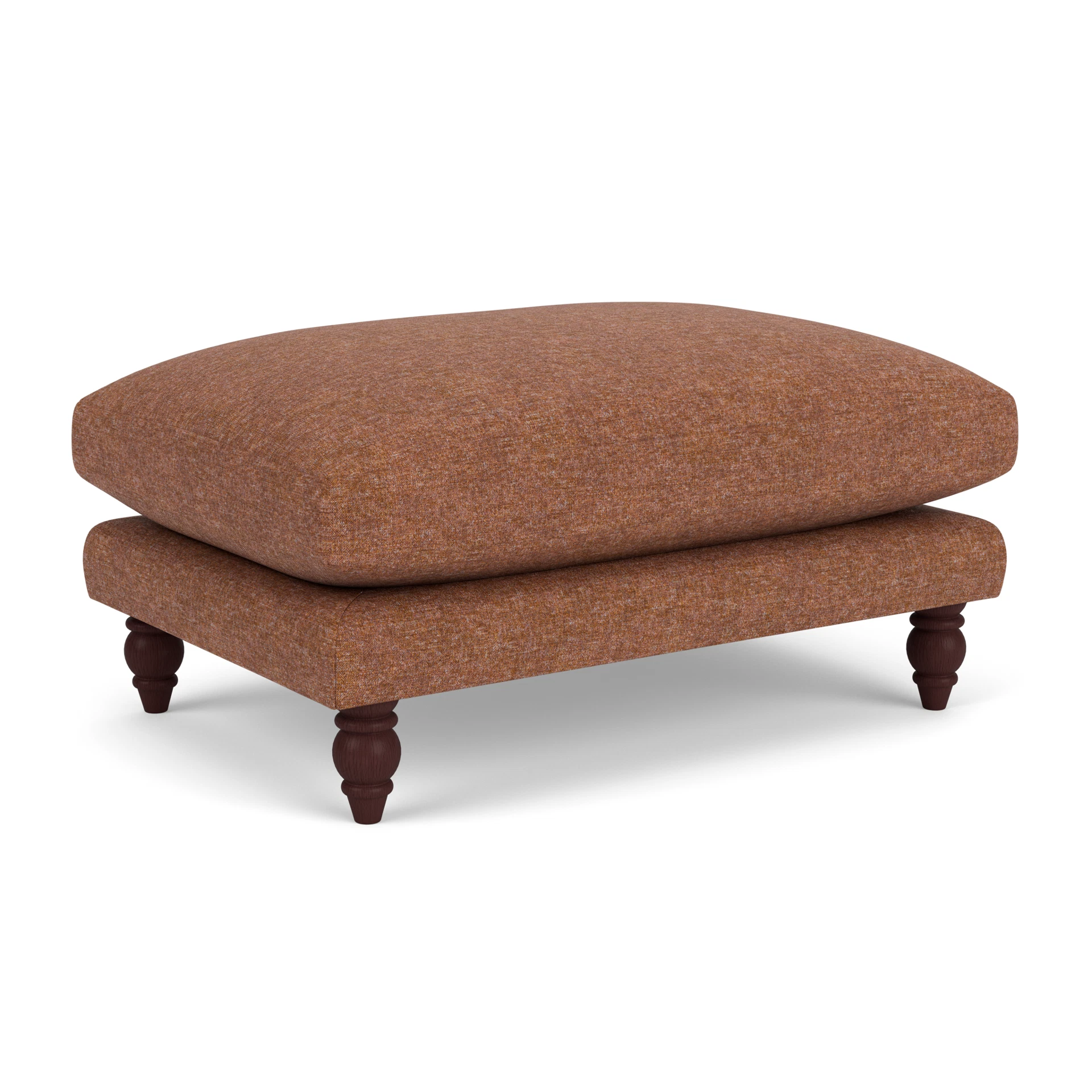 Emily Foot Stool in Aquaclean Oxford - Brick Marl with Light legs