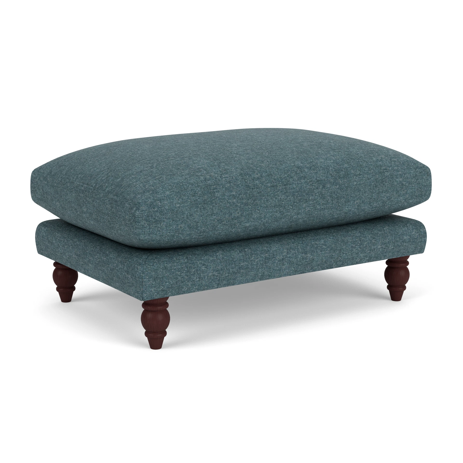 Emily Foot Stool in Aquaclean Oxford - Lake Marl with Light legs