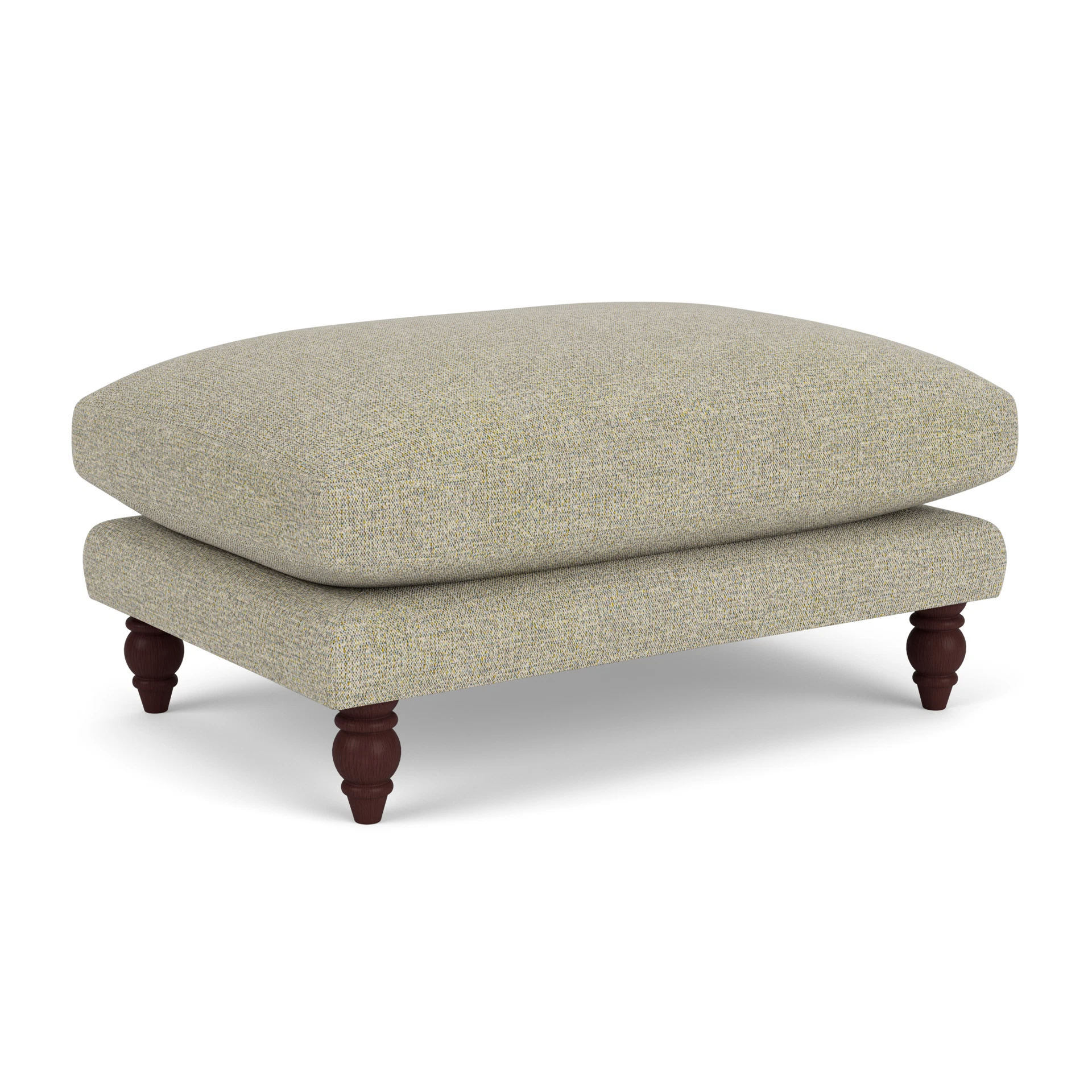 Emily Foot Stool in Aquaclean Oxford - Lichen with Light legs