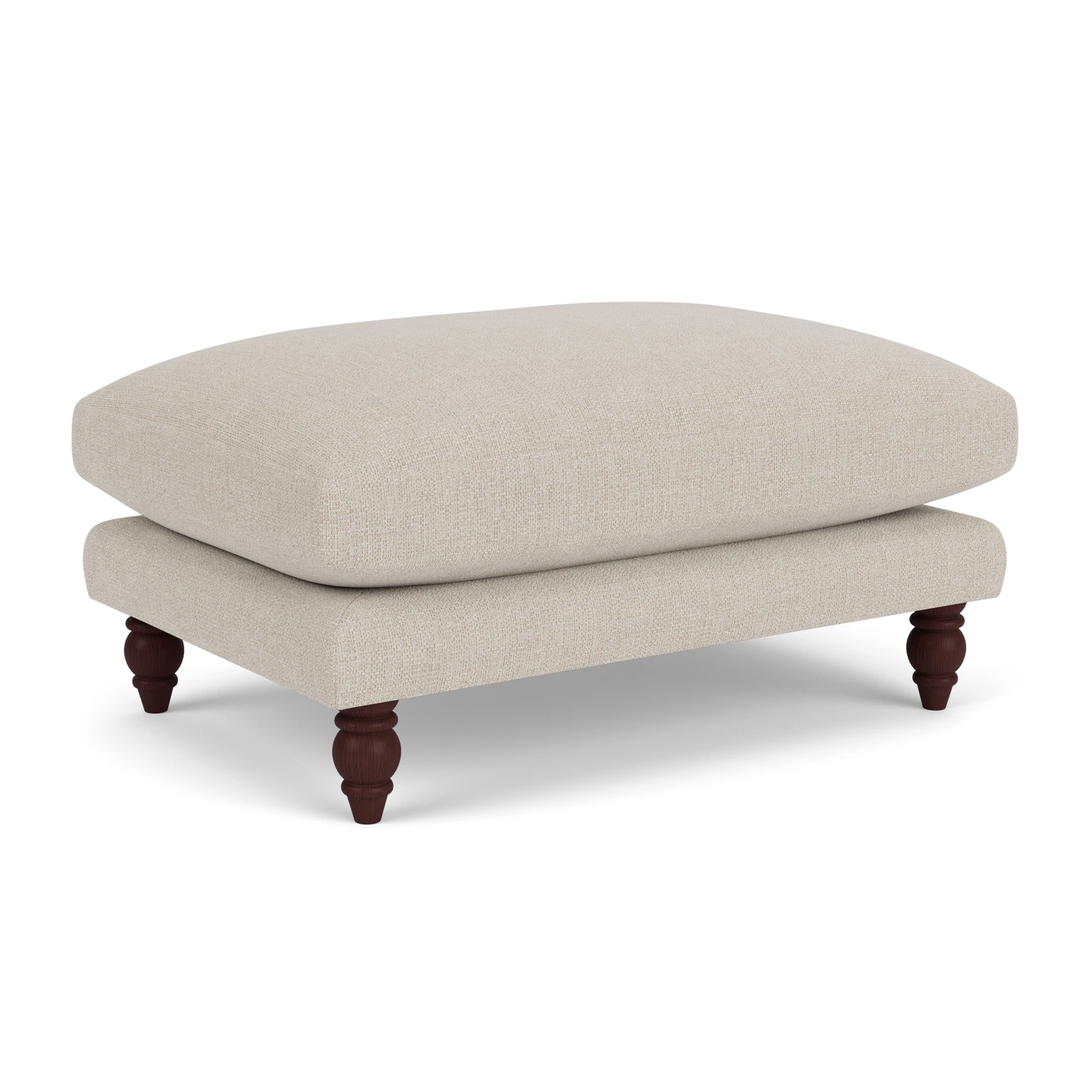 Emily Foot Stool in Aquaclean Oxford - Natural with Light legs