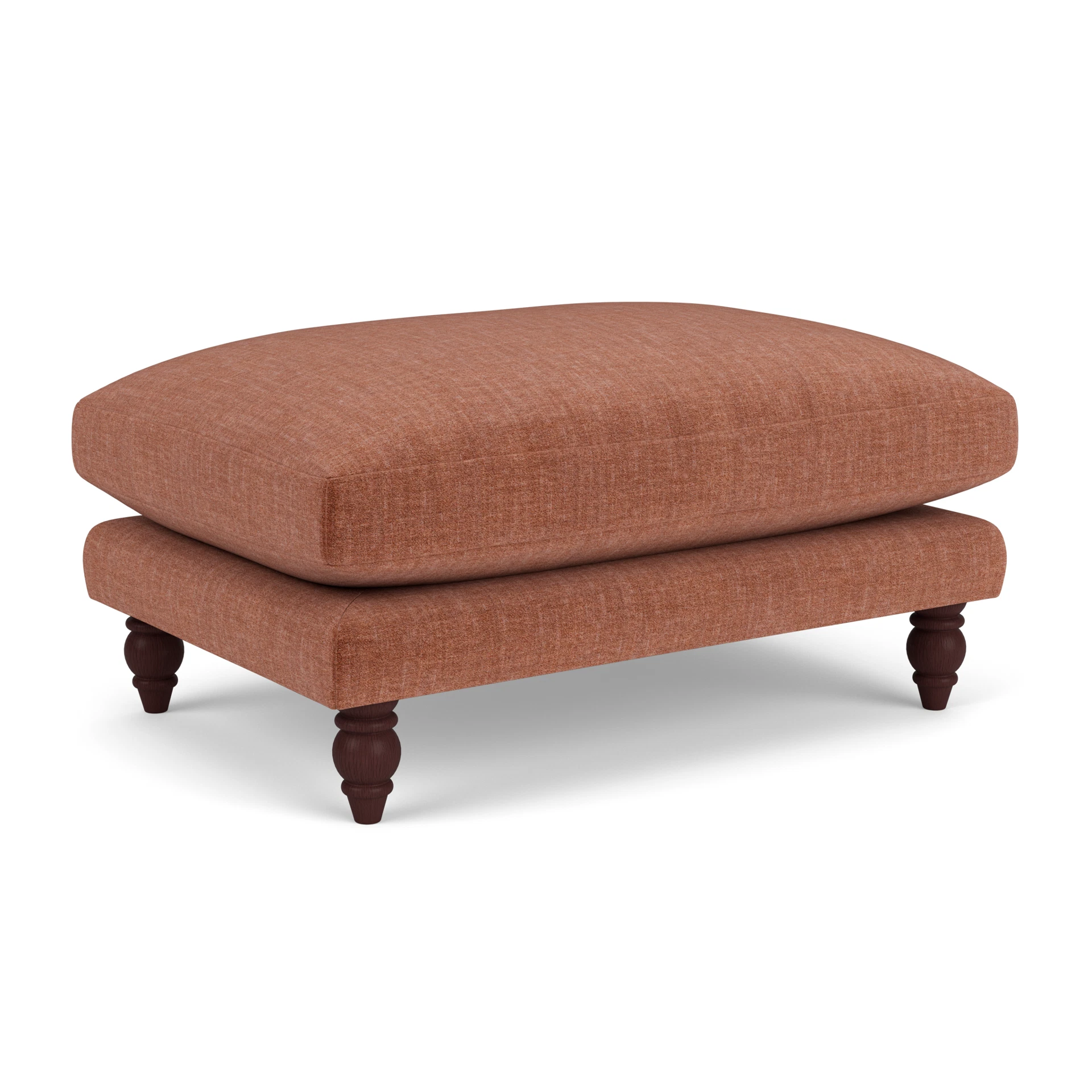Emily Foot Stool in Eco Chenille - Cinnamon with Light legs