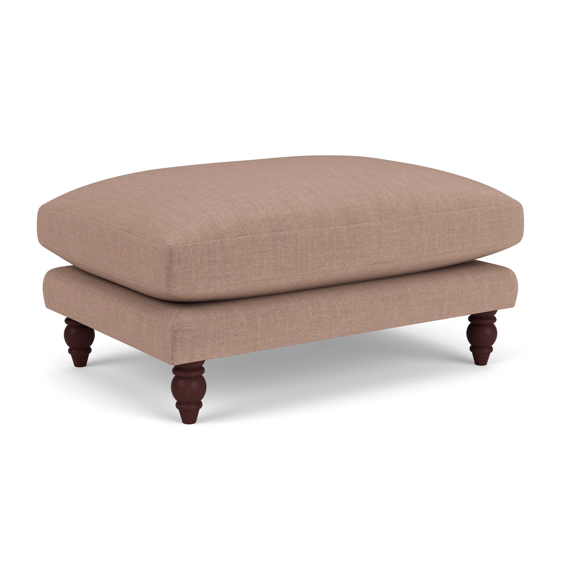 Emily Foot Stool in Eco Chenille - Dusky Rose with Light legs
