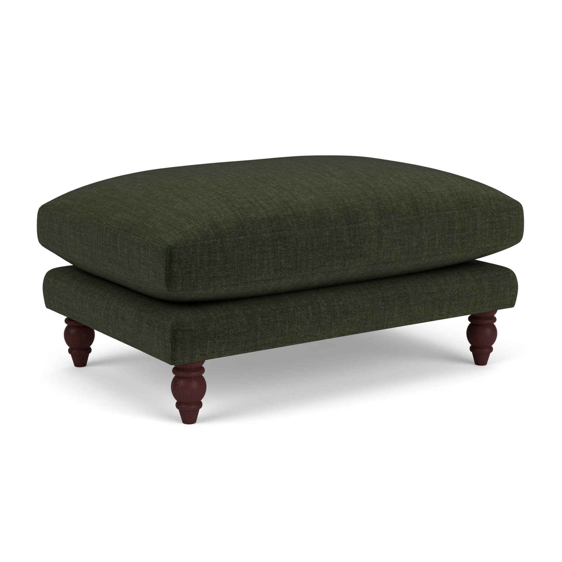 Emily Foot Stool in Eco Chenille - Moss with Light legs