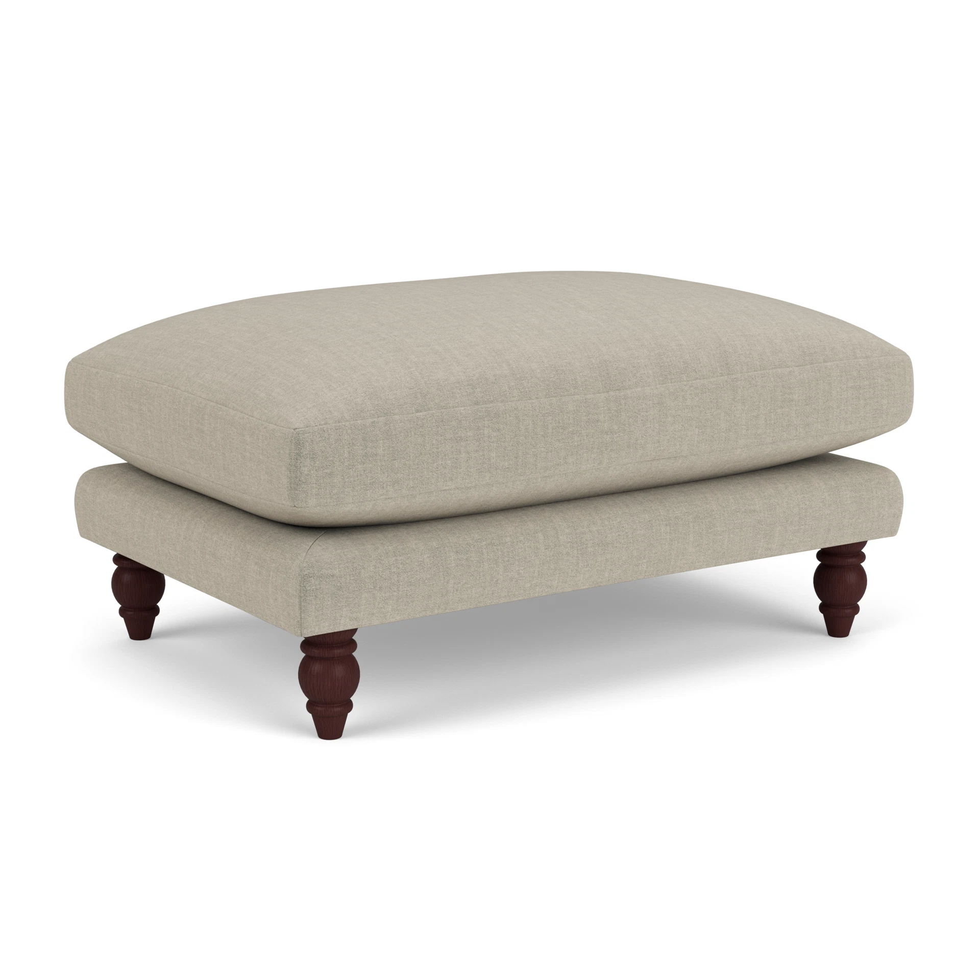 Emily Foot Stool in Eco Chenille - Natural with Light legs