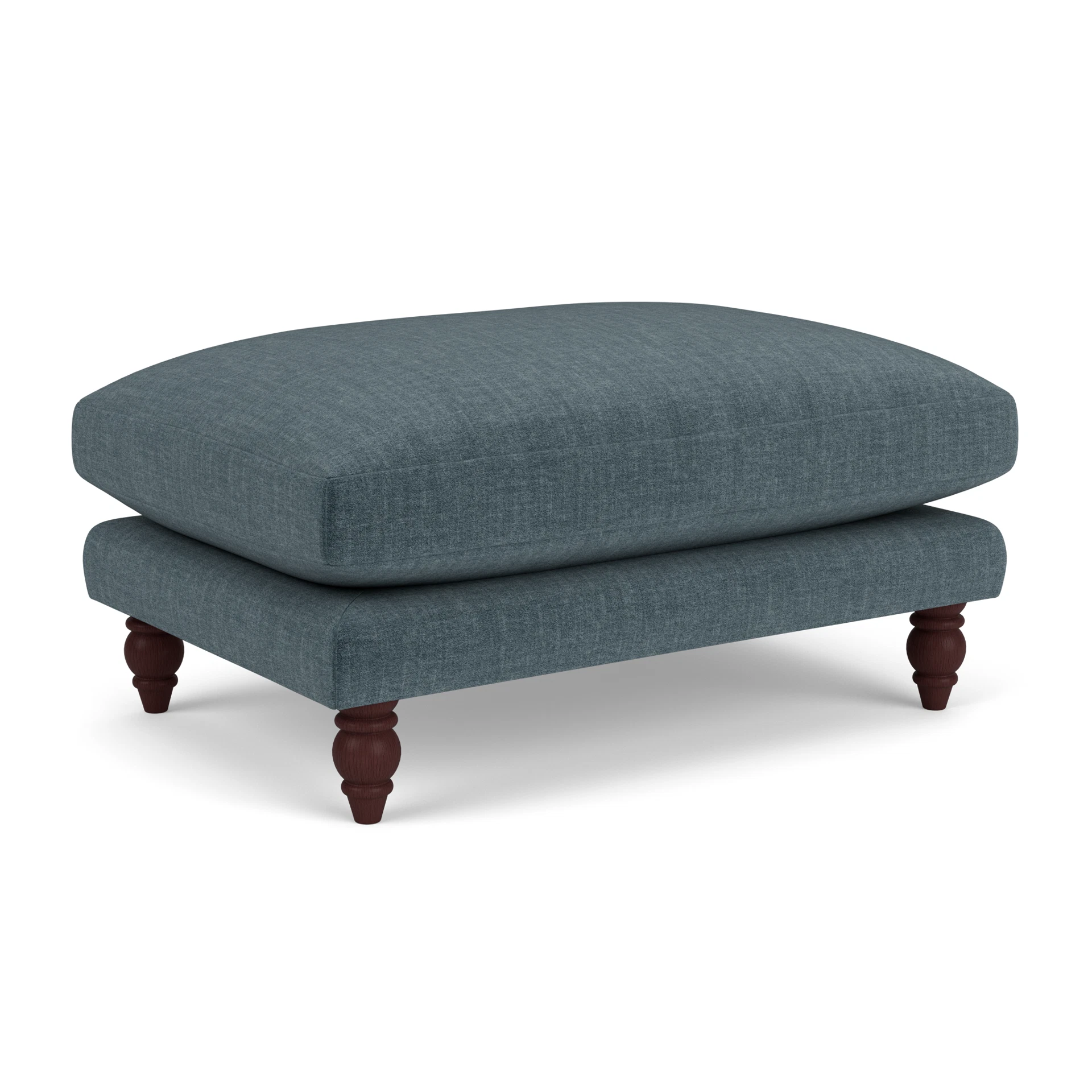 Emily Foot Stool in Eco Chenille - Teal with Light legs