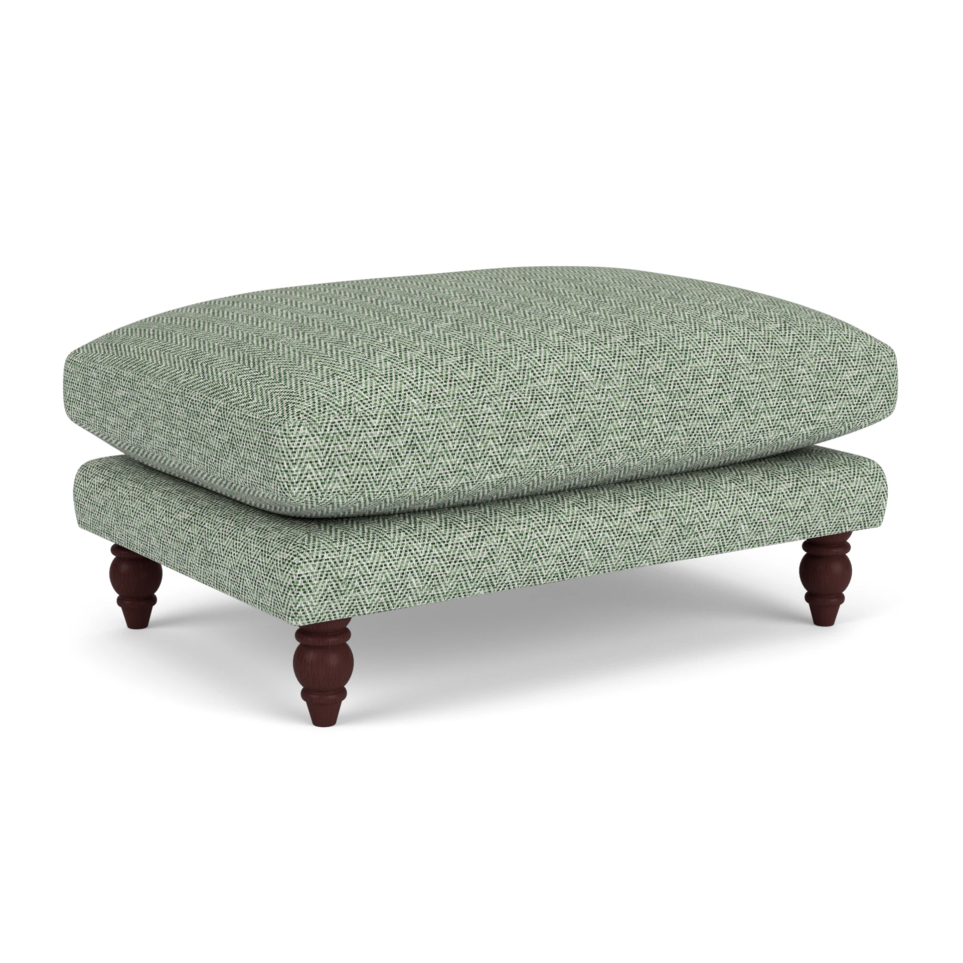 Emily Foot Stool in Herringbone Weave - Lake with Light legs
