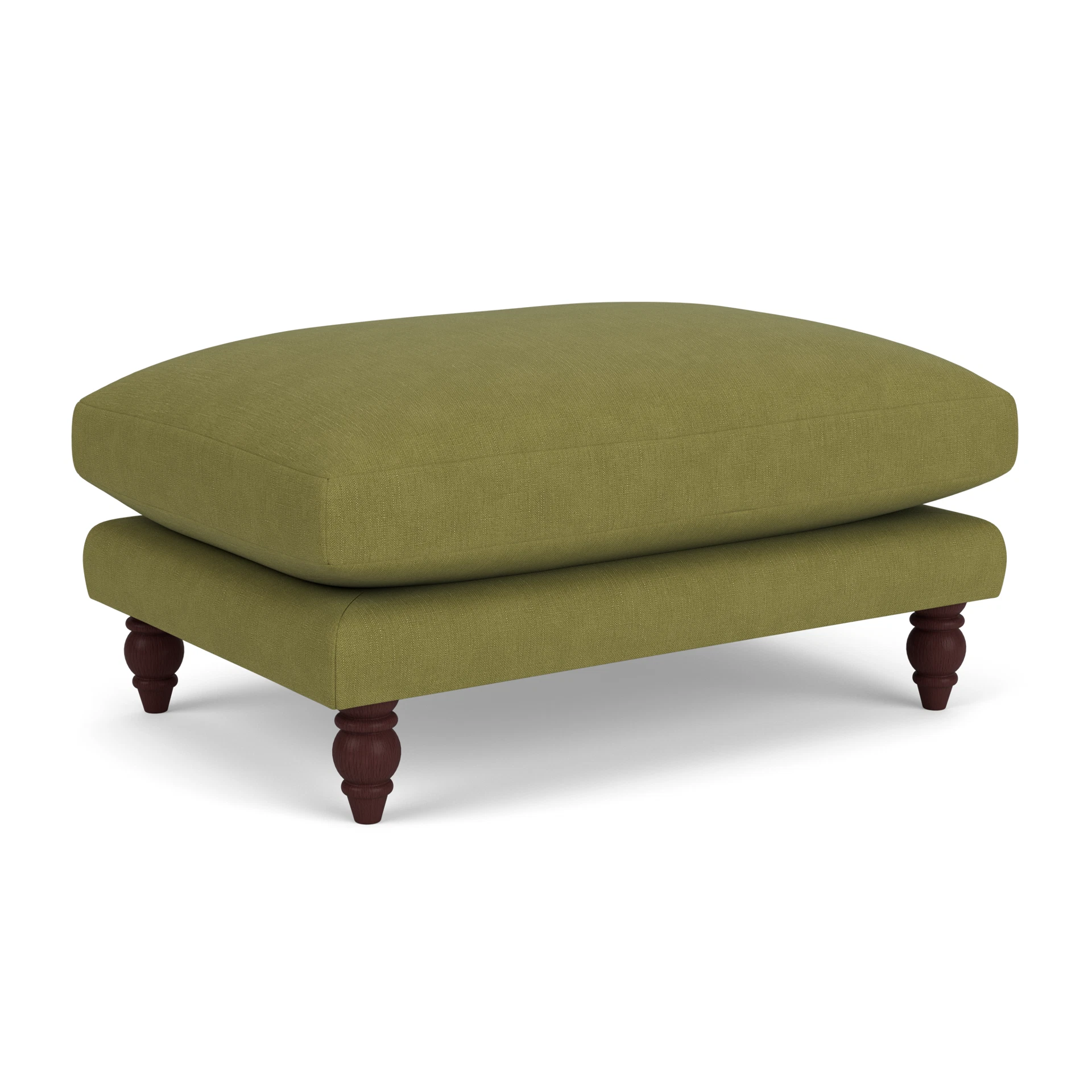 Emily Foot Stool in House Linen Mix - Apple with Light legs