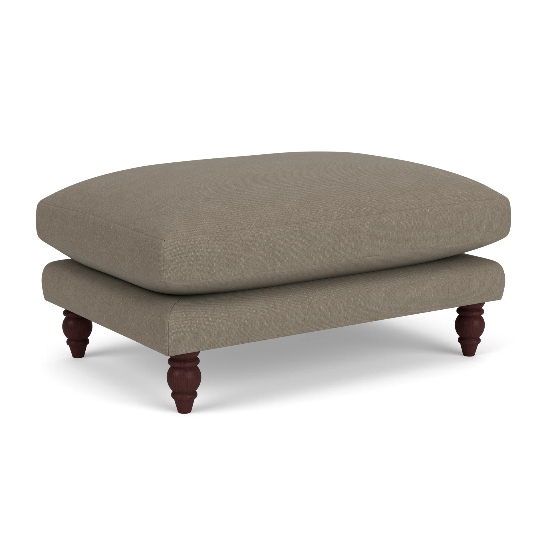 Emily Foot Stool in House Linen Mix - Mid Grey with Light legs