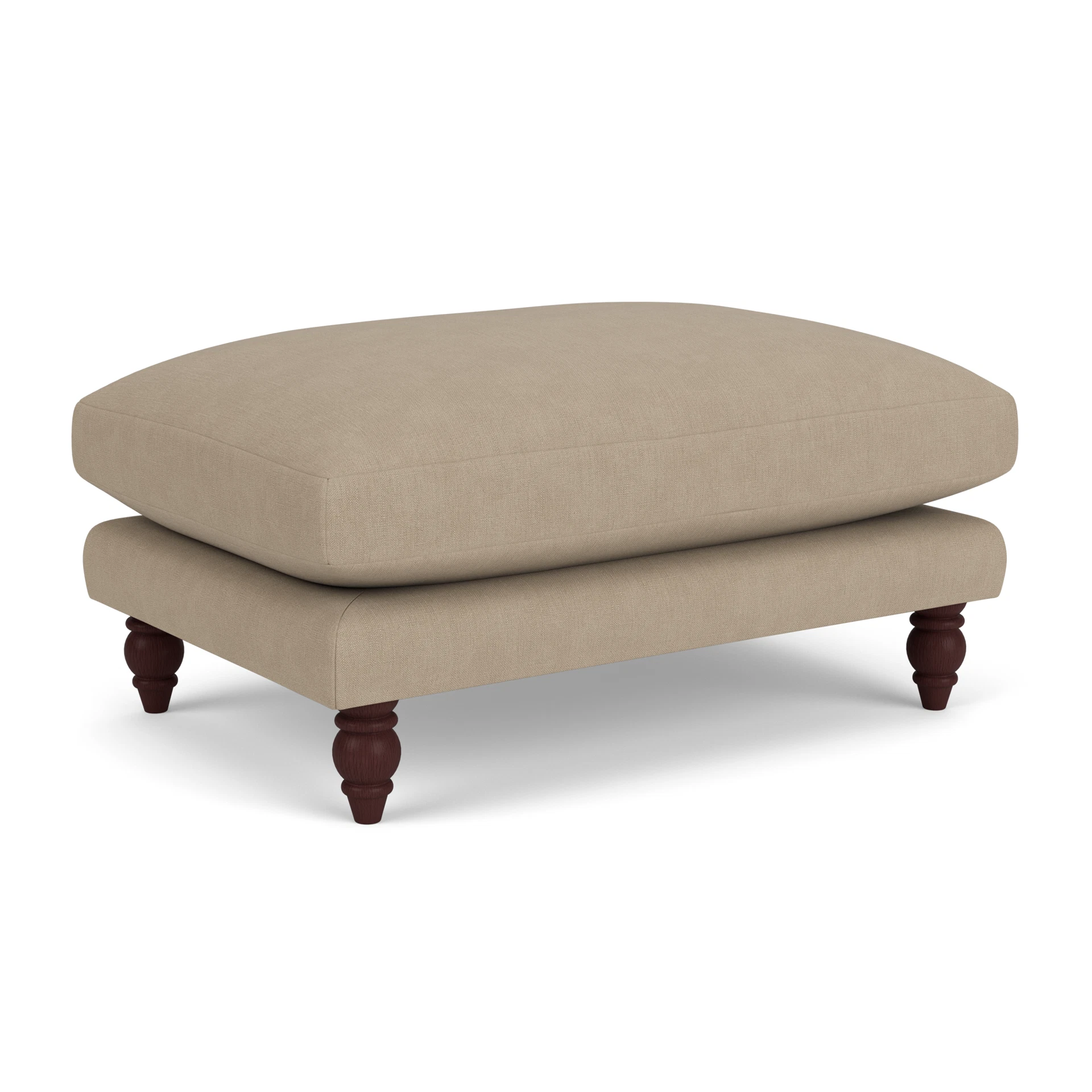 Emily Foot Stool in House Linen Mix - Natural with Light legs