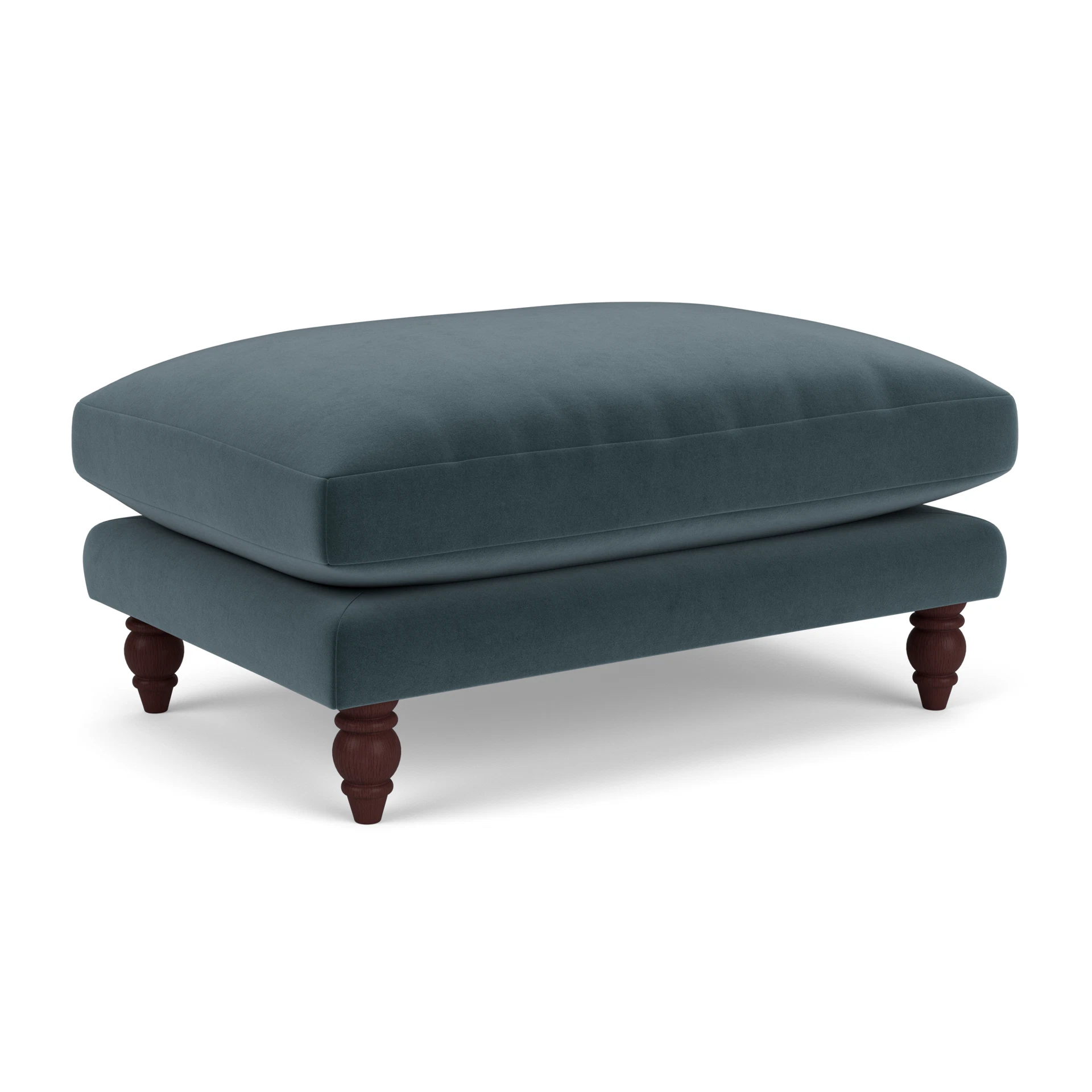Emily Foot Stool in Matt Velvet - Night Sky with Light legs