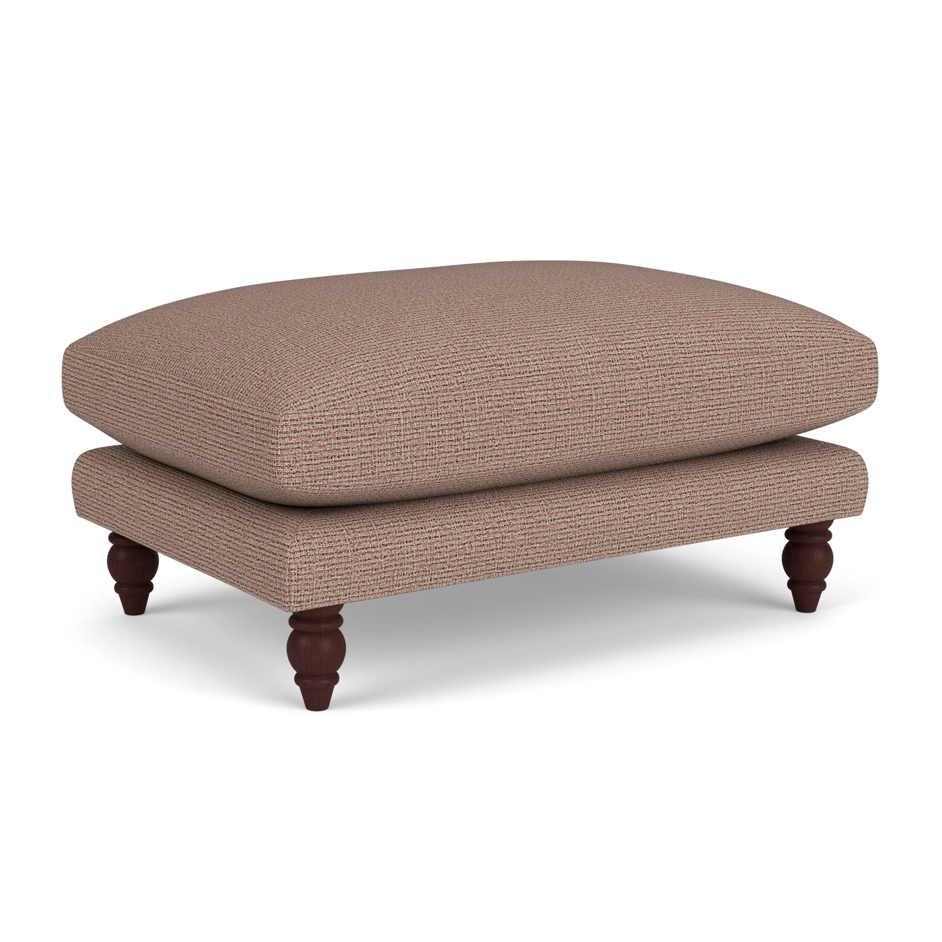 Emily Foot Stool in Textured Weave - Autumn Mix with Light legs