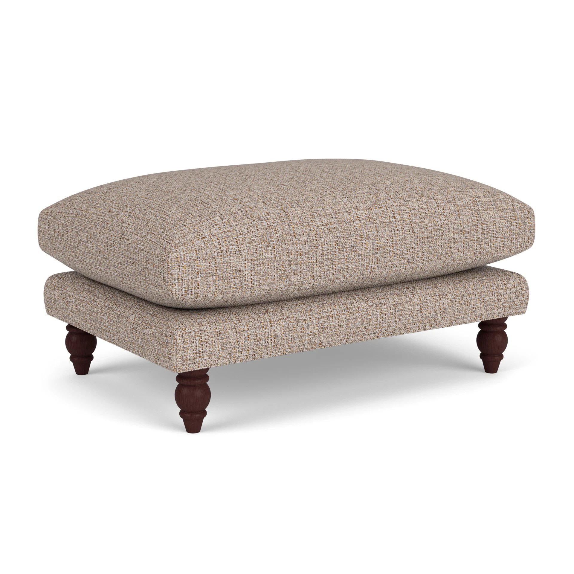 Emily Foot Stool in Textured Weave - Natural Mix with Light legs