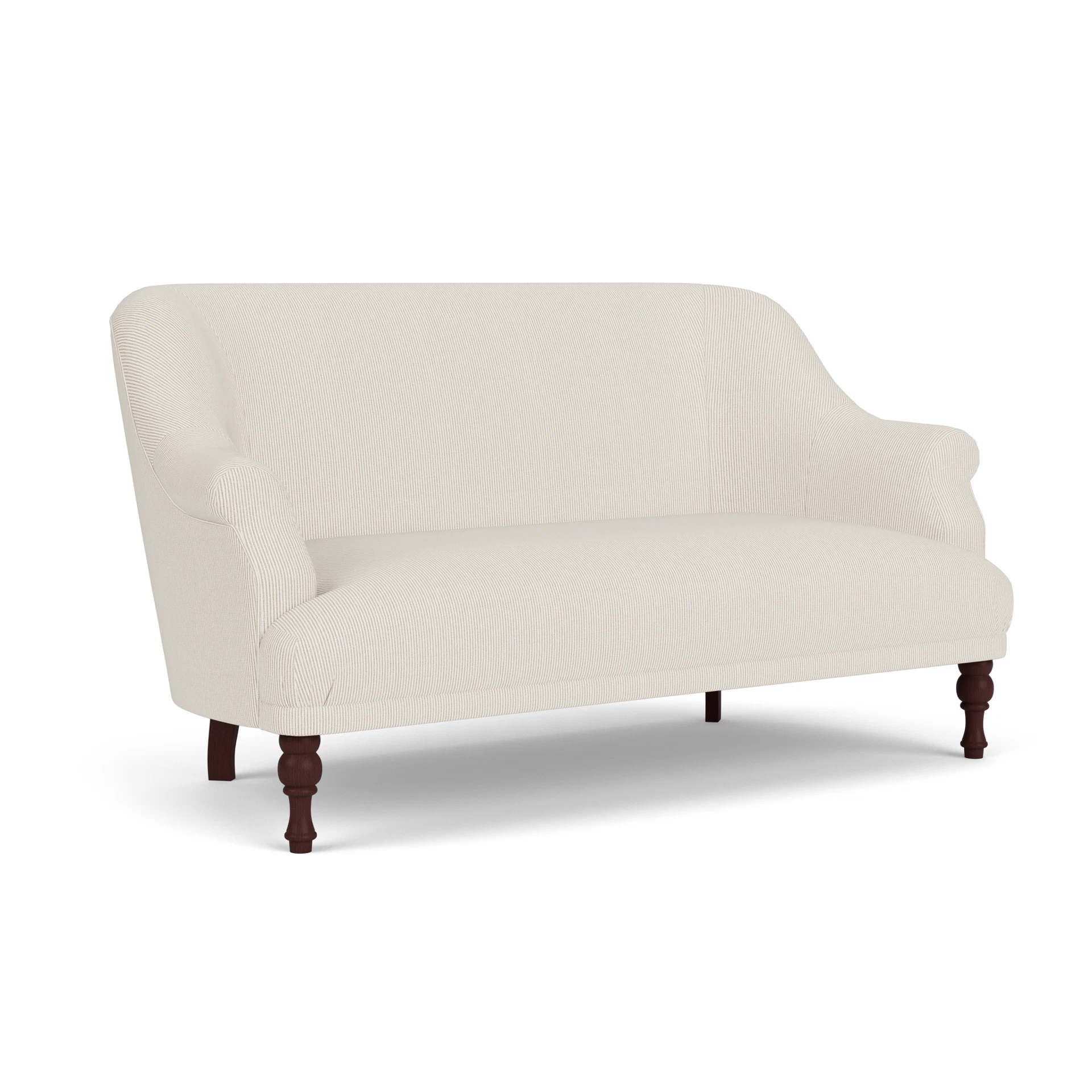 Everett 2 Seater Sofa in Broadway Stripe - Natural with Light legs