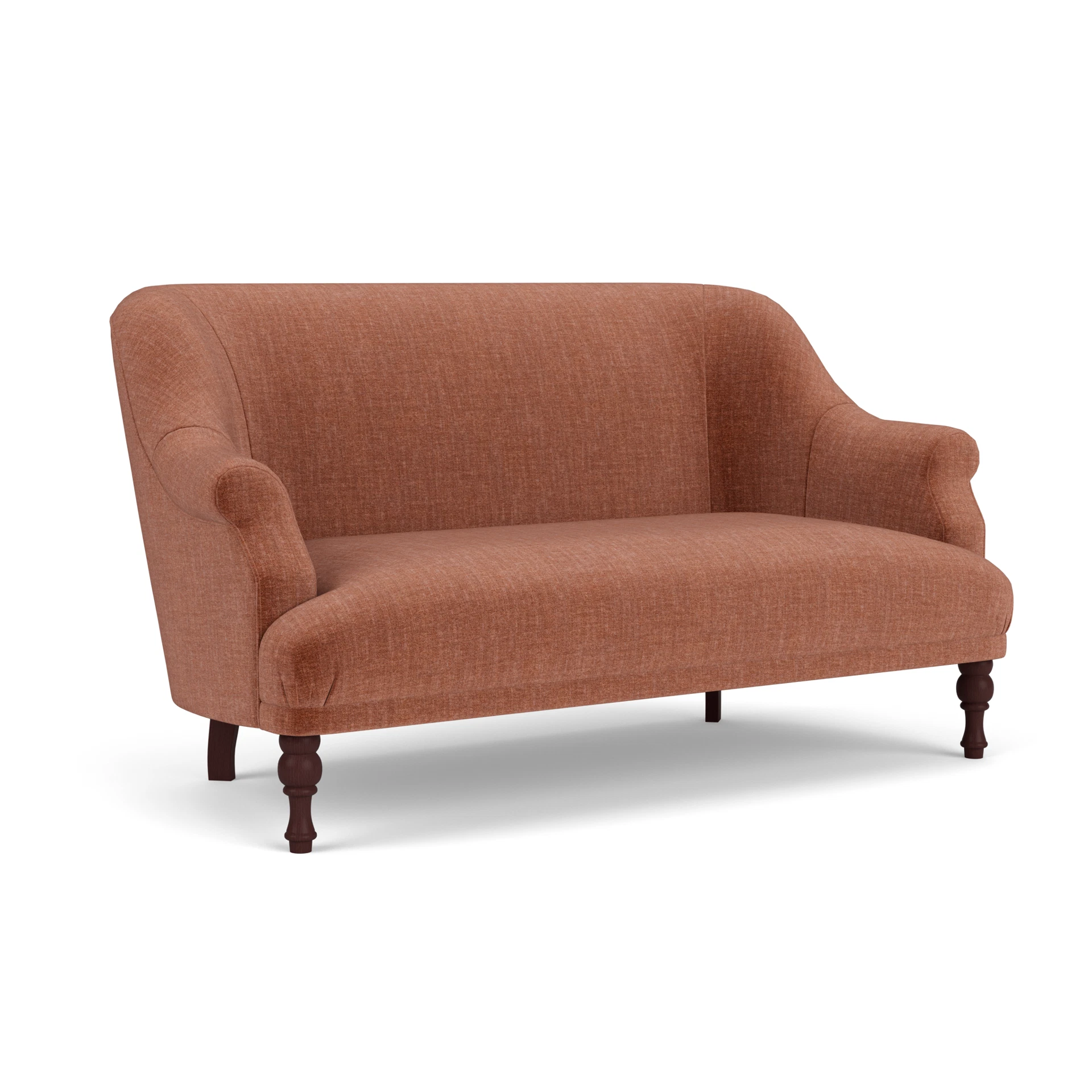 Everett 2 Seater Sofa in Eco Chenille - Cinnamon with Light legs