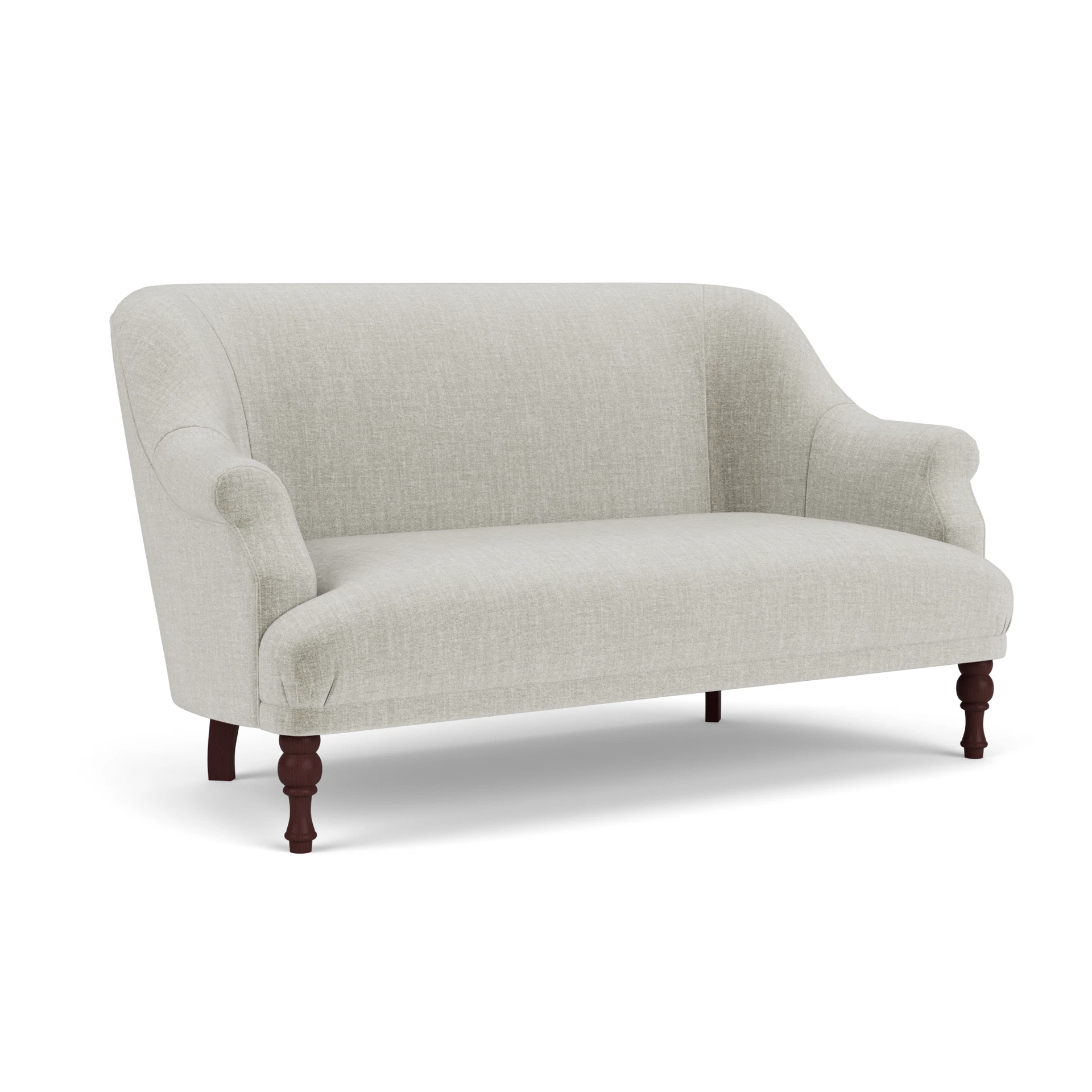 Everett 2 Seater Sofa in Eco Chenille - Grey Mist with Light legs