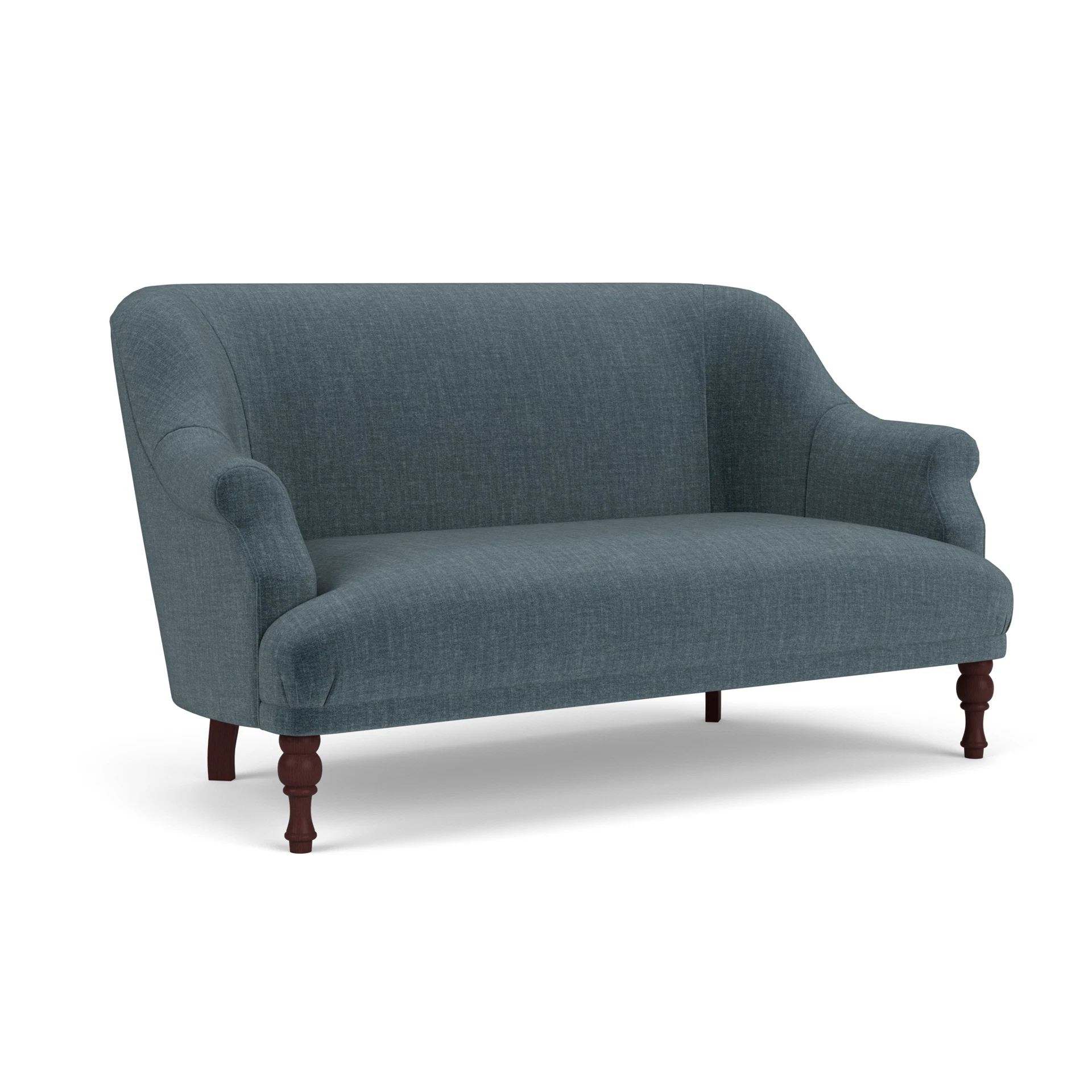 Everett 2 Seater Sofa in Eco Chenille - Teal with Light legs