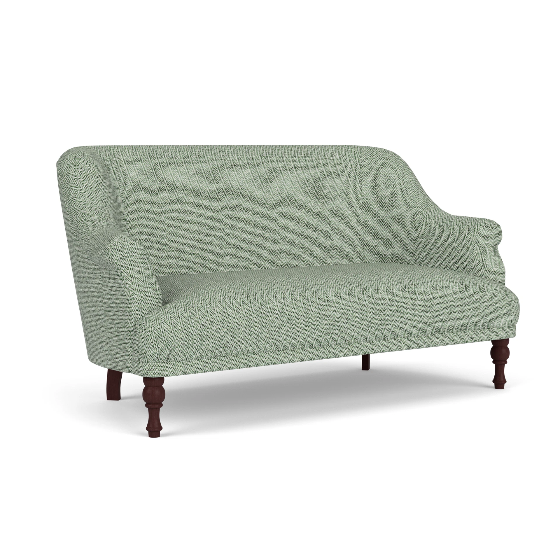 Everett 2 Seater Sofa in Herringbone Weave - Lake with Light legs