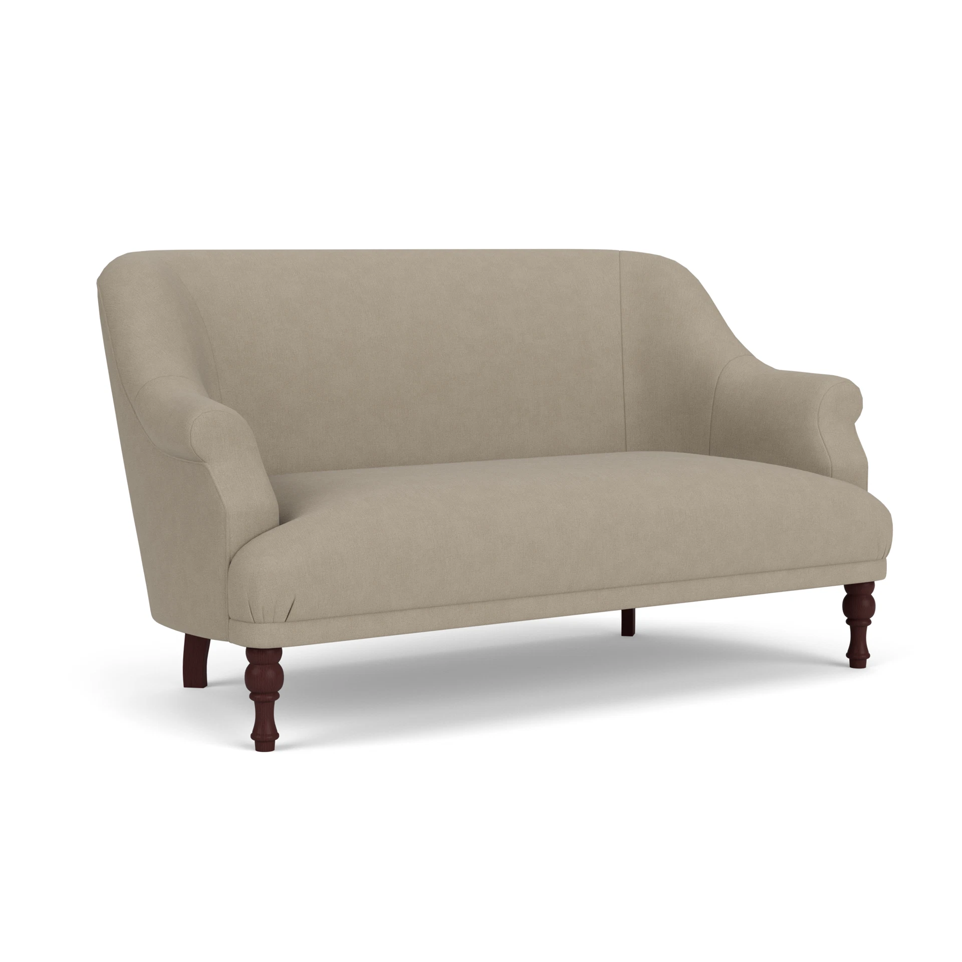 Everett 2 Seater Sofa in House Linen Mix - Dove Grey with Light legs