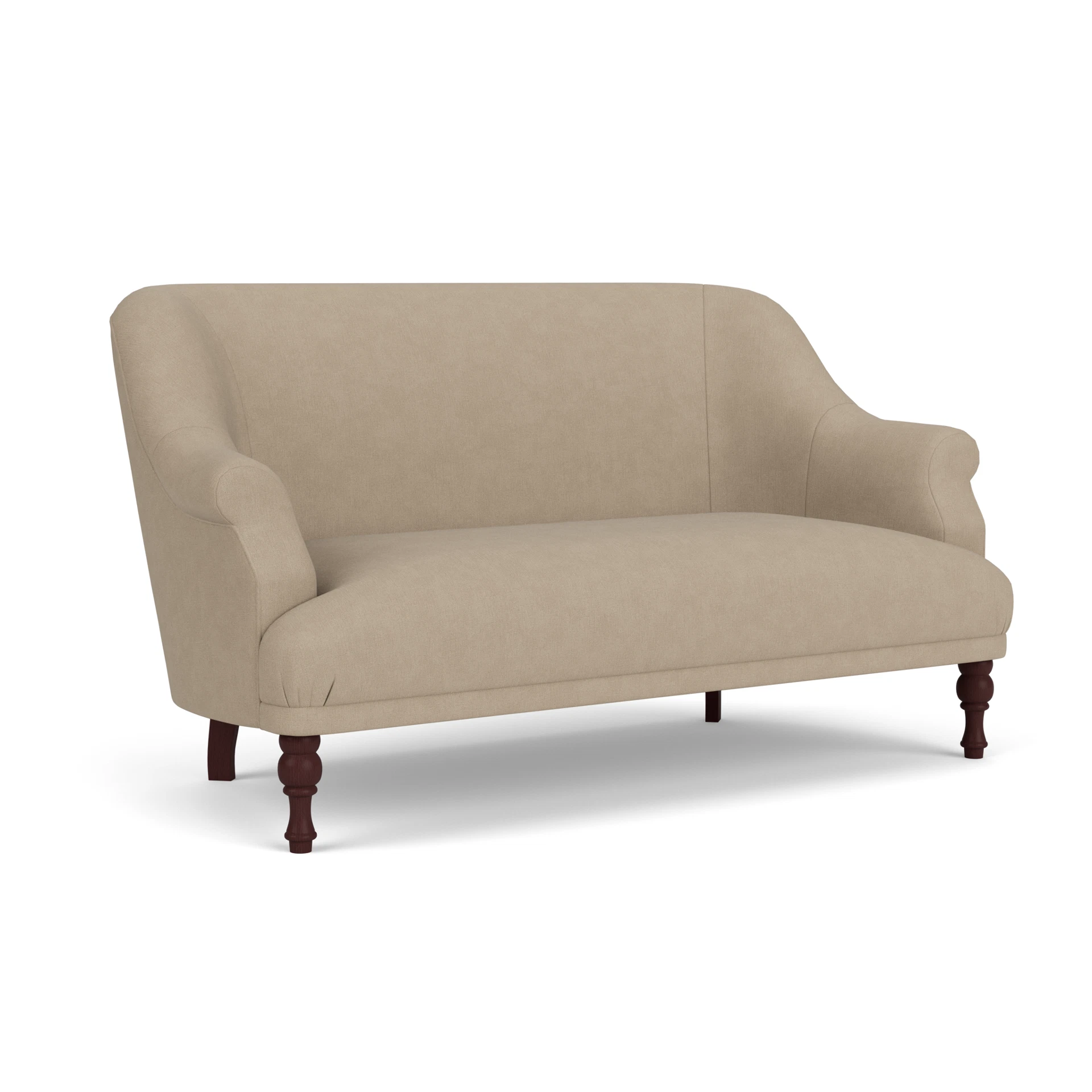 Everett 2 Seater Sofa in House Linen Mix - Natural with Light legs