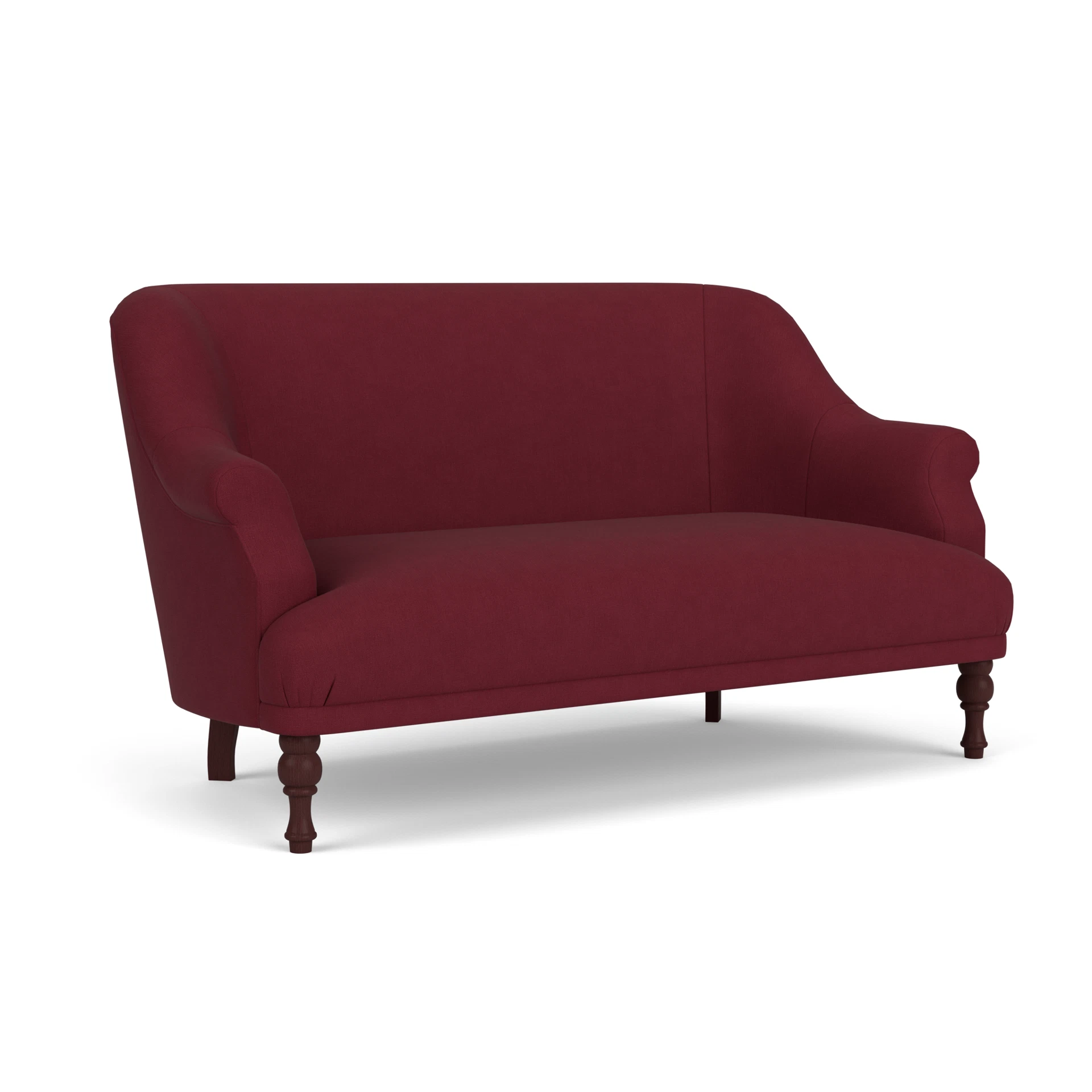Everett 2 Seater Sofa in House Linen Mix - Rosehip with Light legs