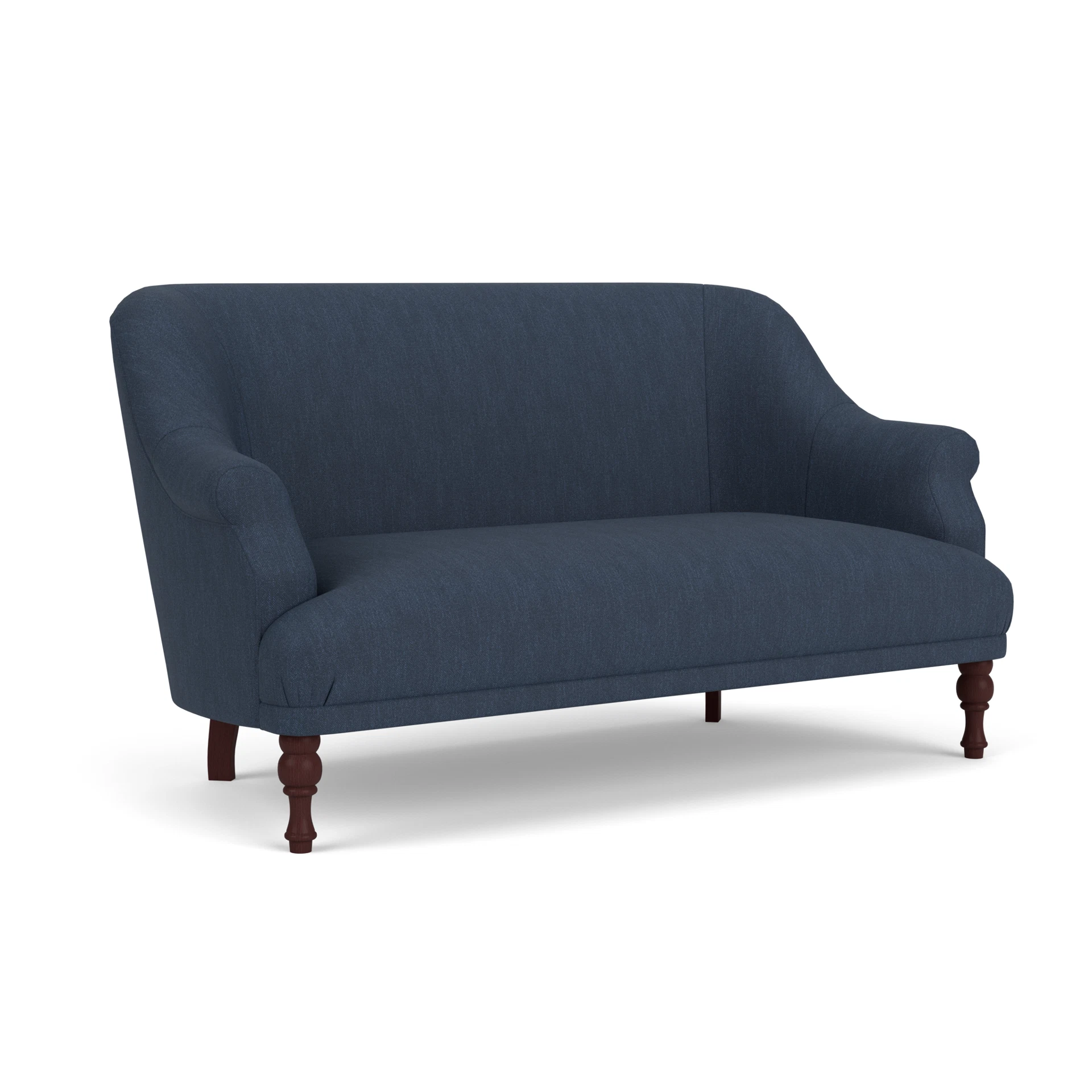 Everett 2 Seater Sofa in Luxury Italian Linen - Indigo with Light legs