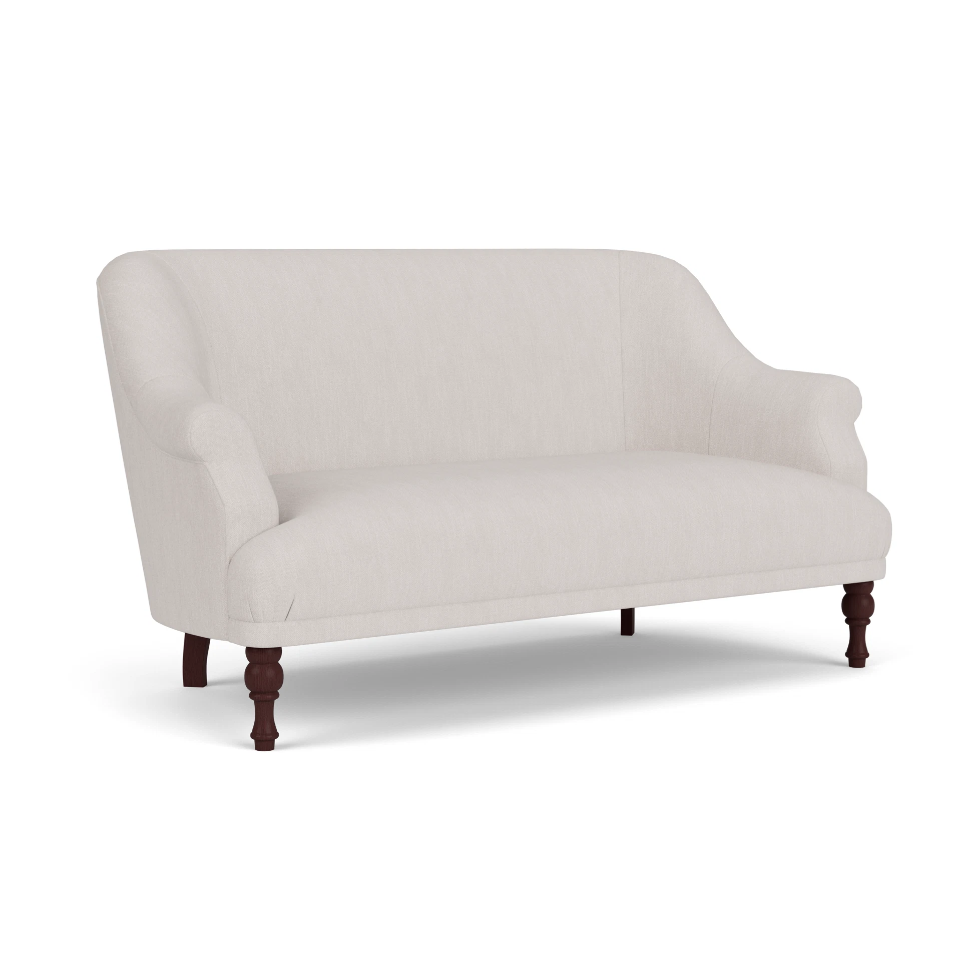 Everett 2 Seater Sofa in Luxury Italian Linen - Soft White with Light legs