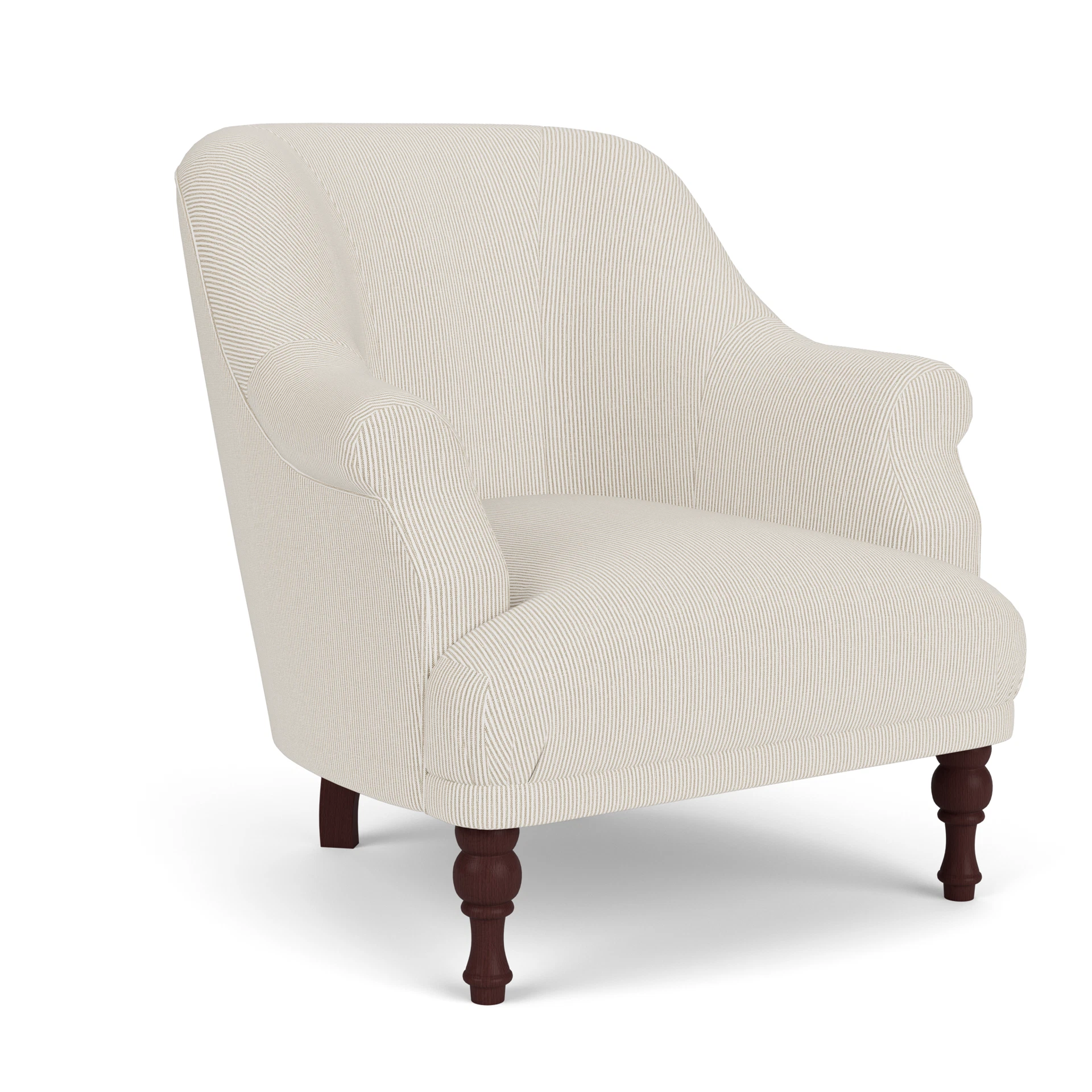 Everett Armchair in Broadway Stripe - Natural with Light legs