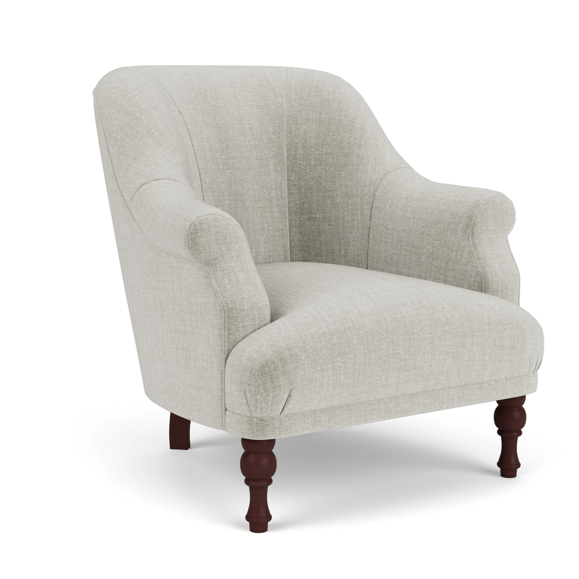 Everett Armchair in Eco Chenille - Grey Mist with Light legs