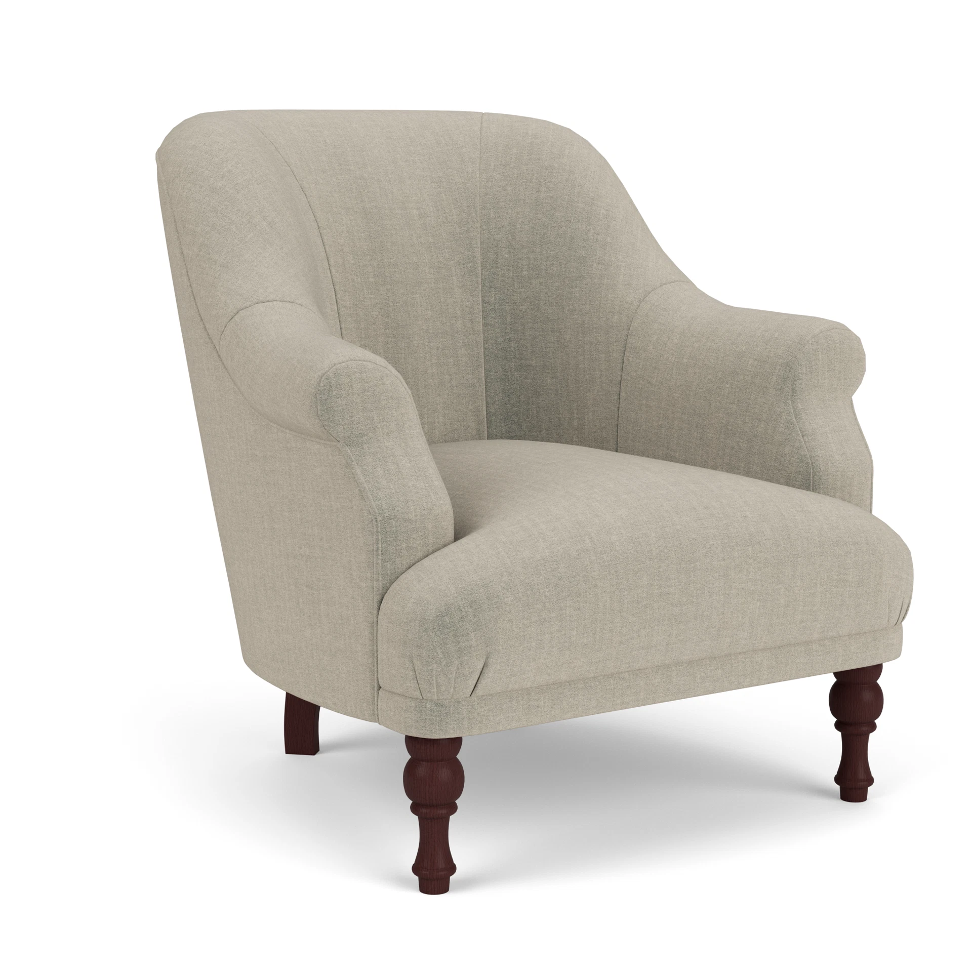Everett Armchair in Eco Chenille - Natural with Light legs