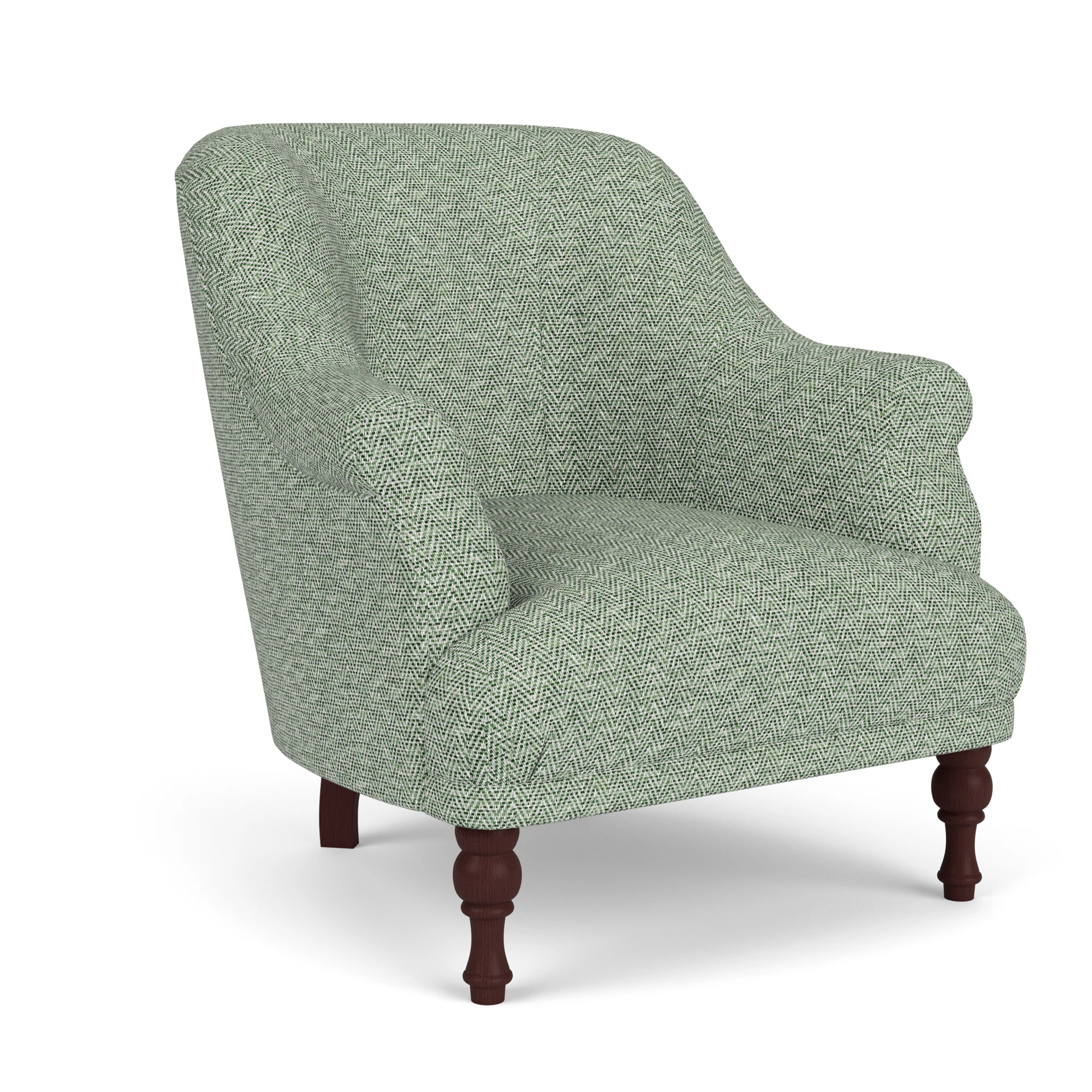 Everett Armchair in Herringbone Weave - Lake with Light legs