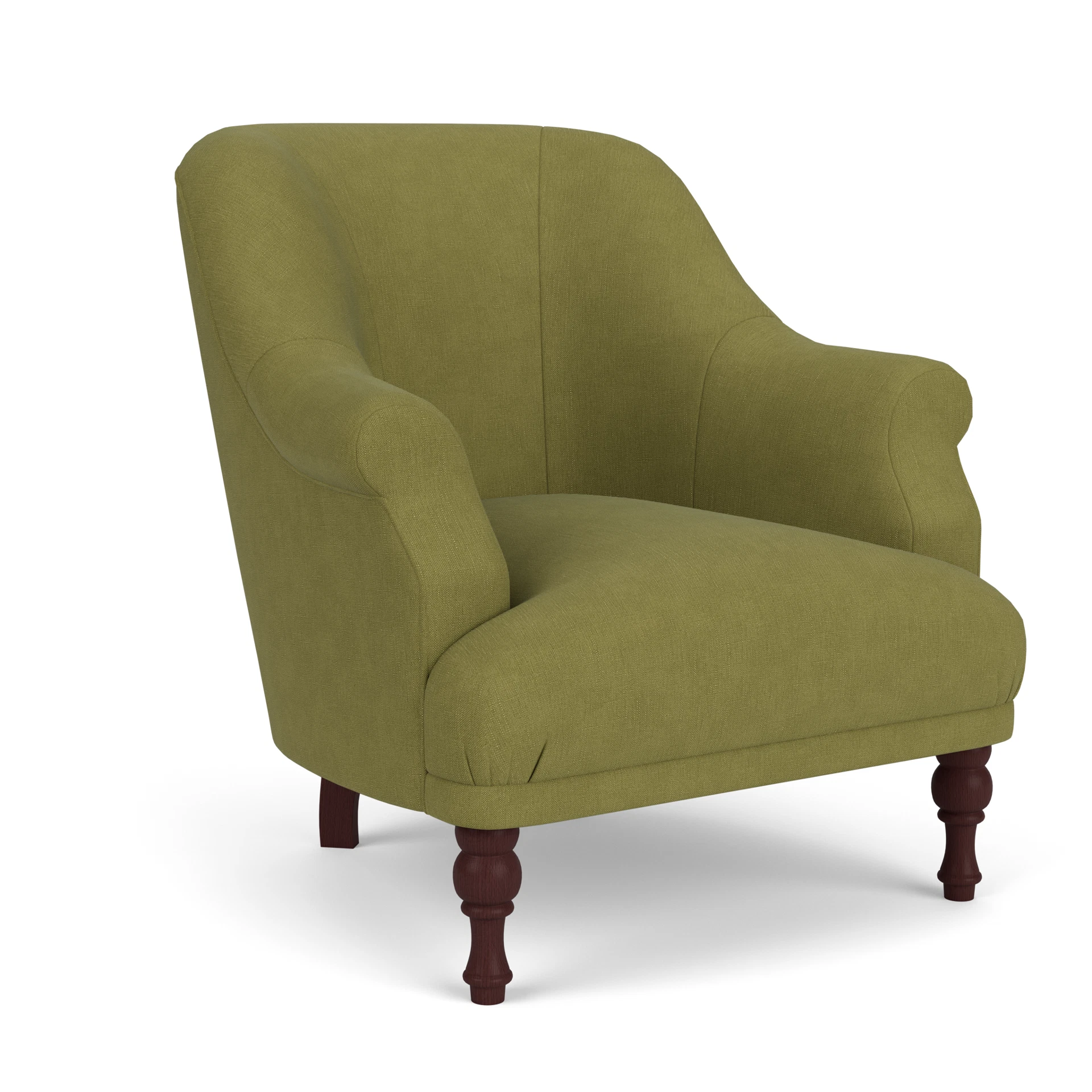 Everett Armchair in House Linen Mix - Apple with Light legs