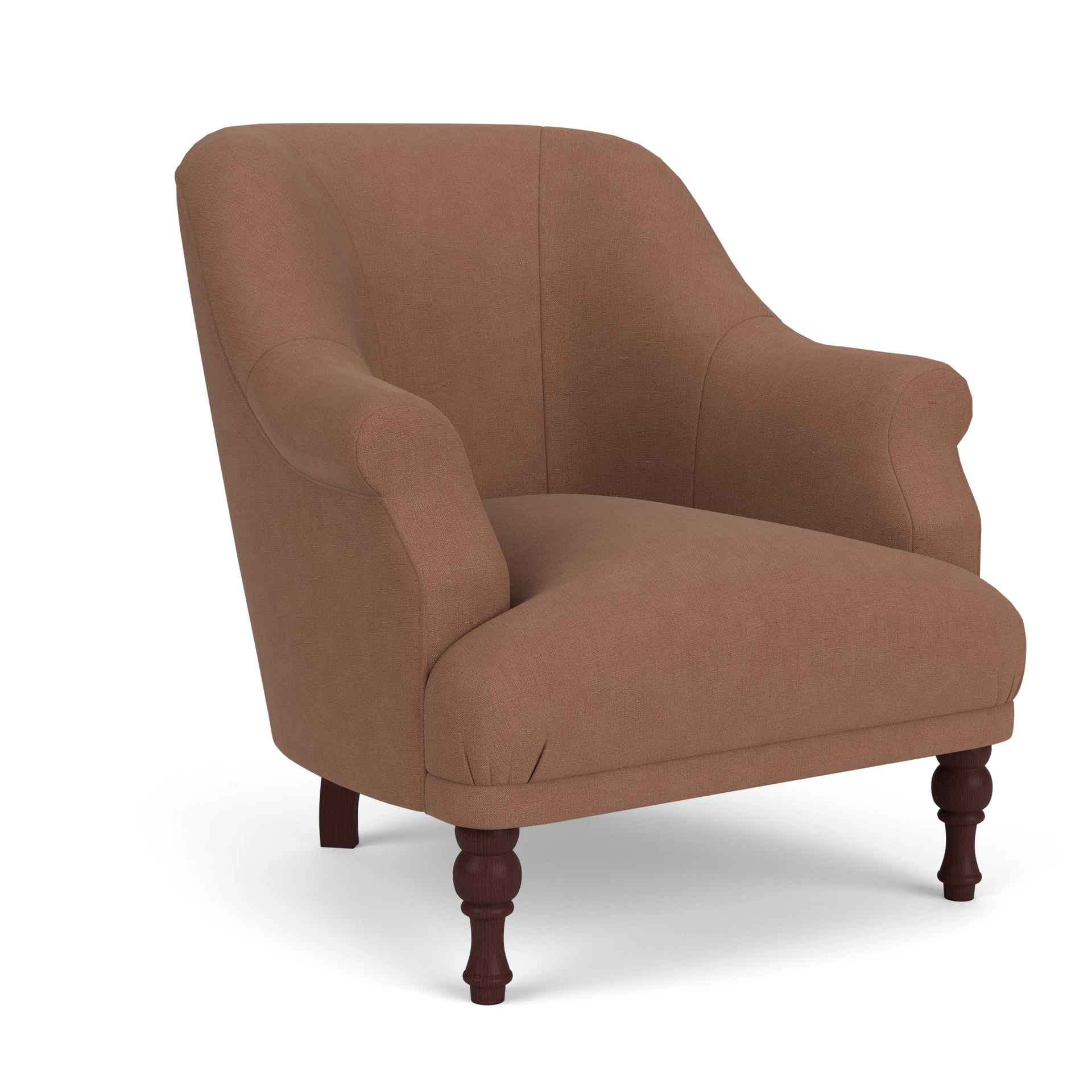 Everett Armchair in House Linen Mix - Dusky Blush with Light legs