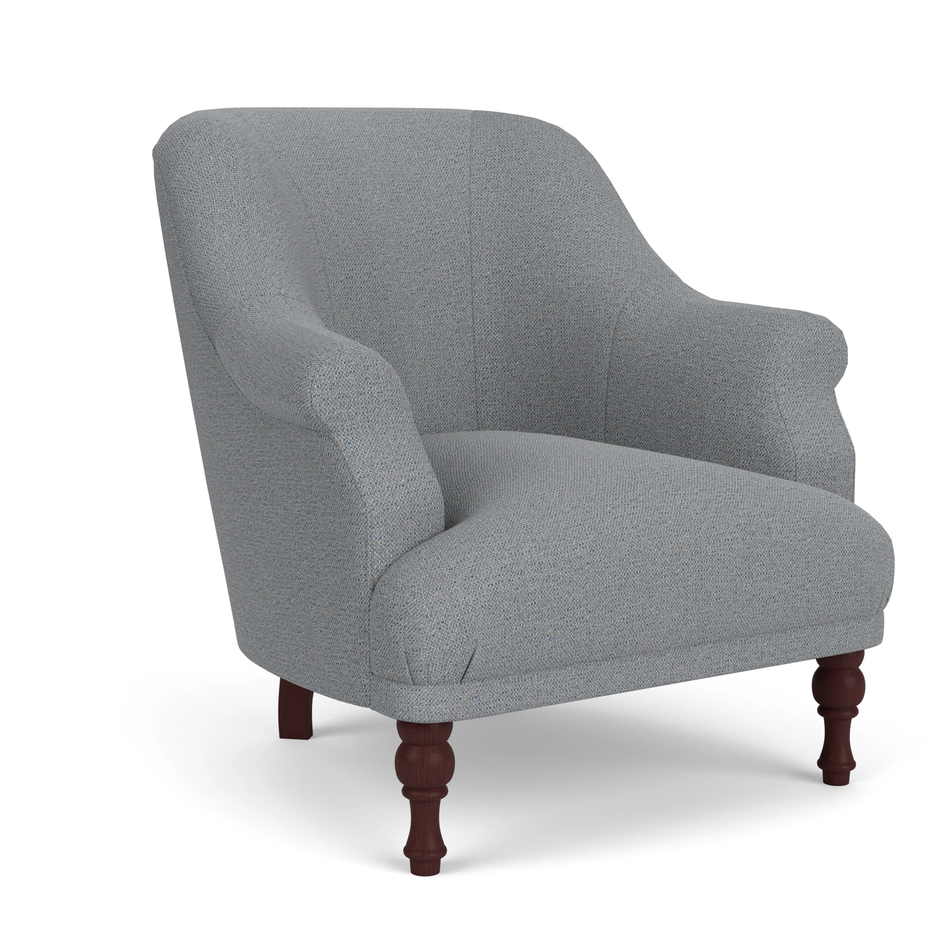 Everett Armchair in House Weave - Blue Marl with Light legs