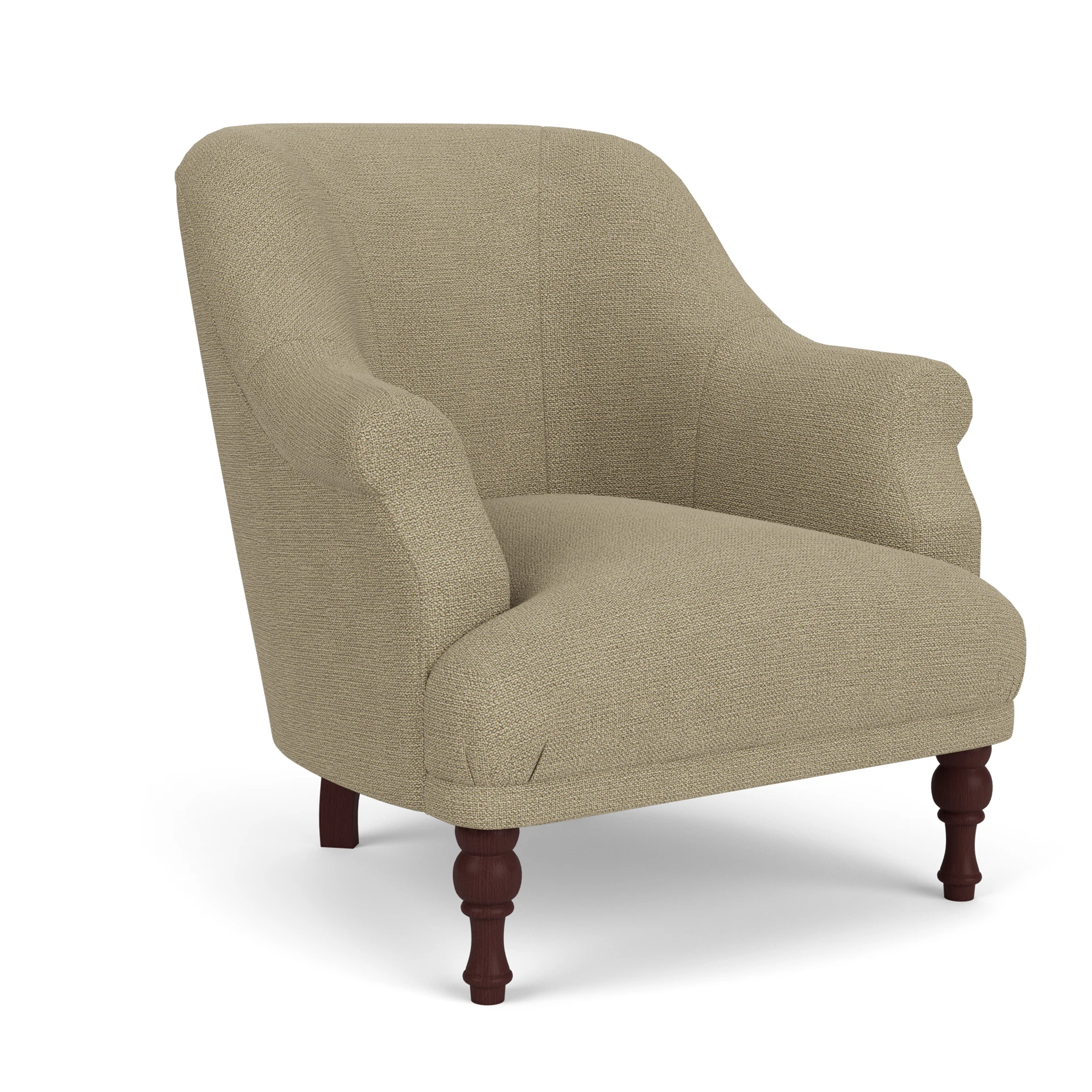 Everett Armchair in House Weave - Green Marl with Light legs