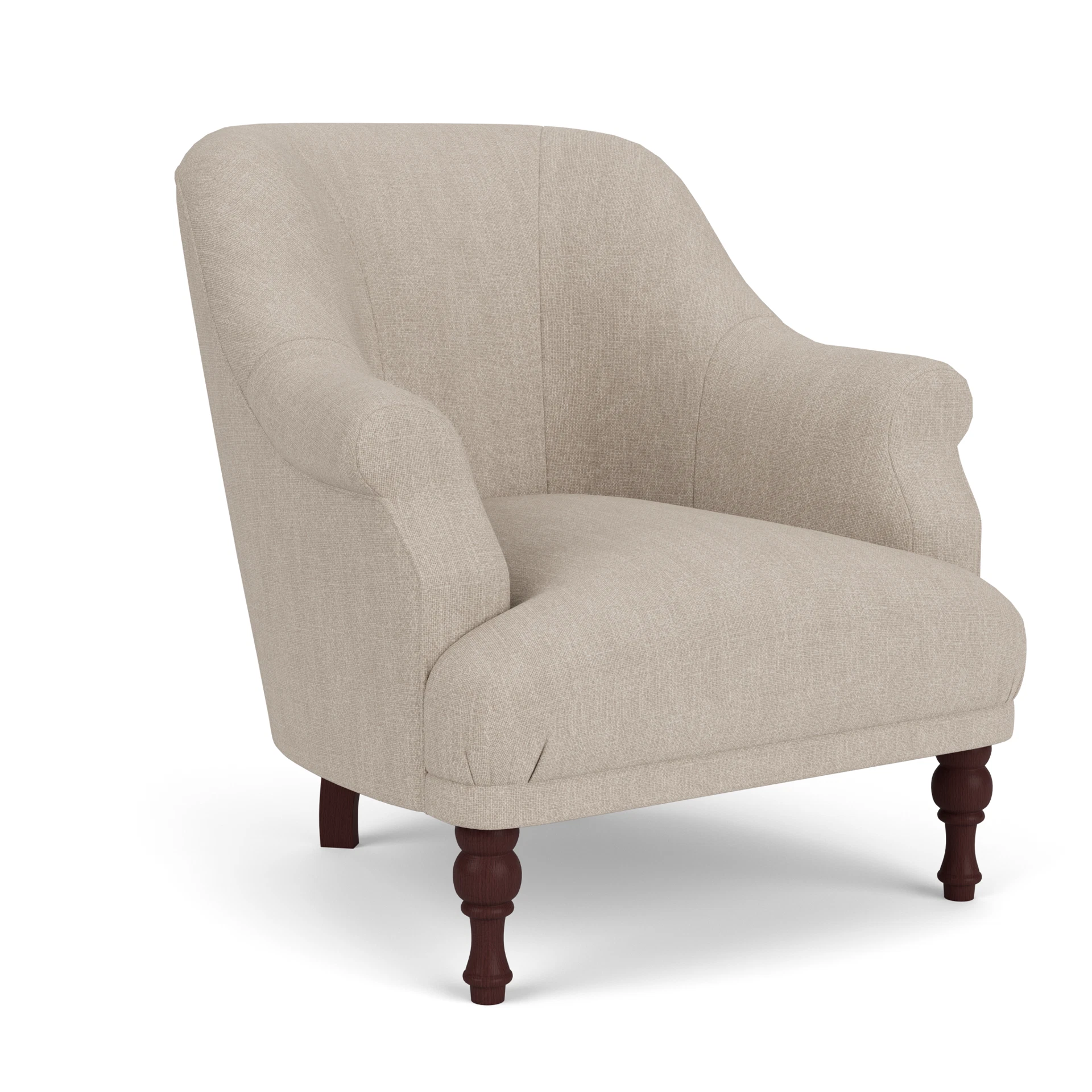 Everett Armchair in Luxury Italian Linen - Natural with Light legs