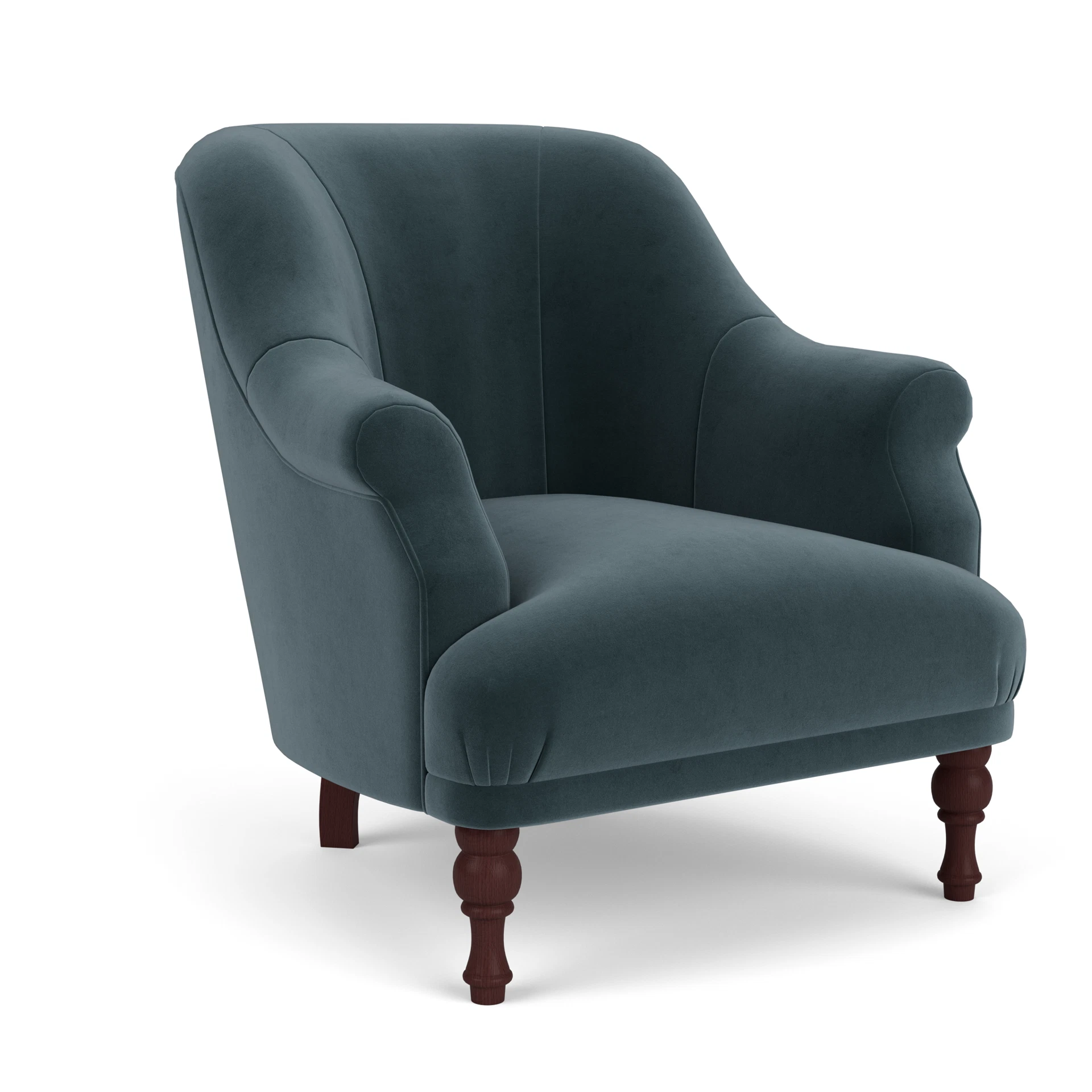 Everett Armchair in Matt Velvet - Night Sky with Light legs