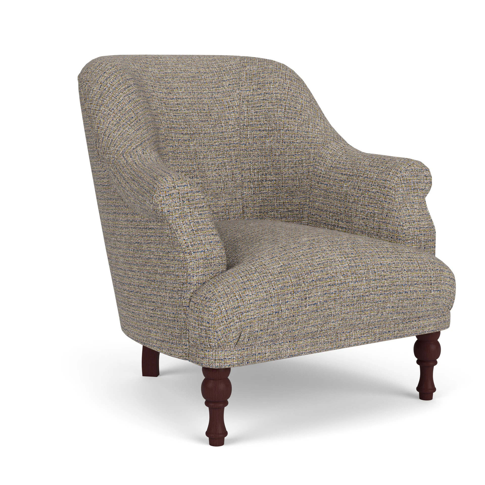 Everett Armchair in Textured Weave - Shoreline Mix with Light legs