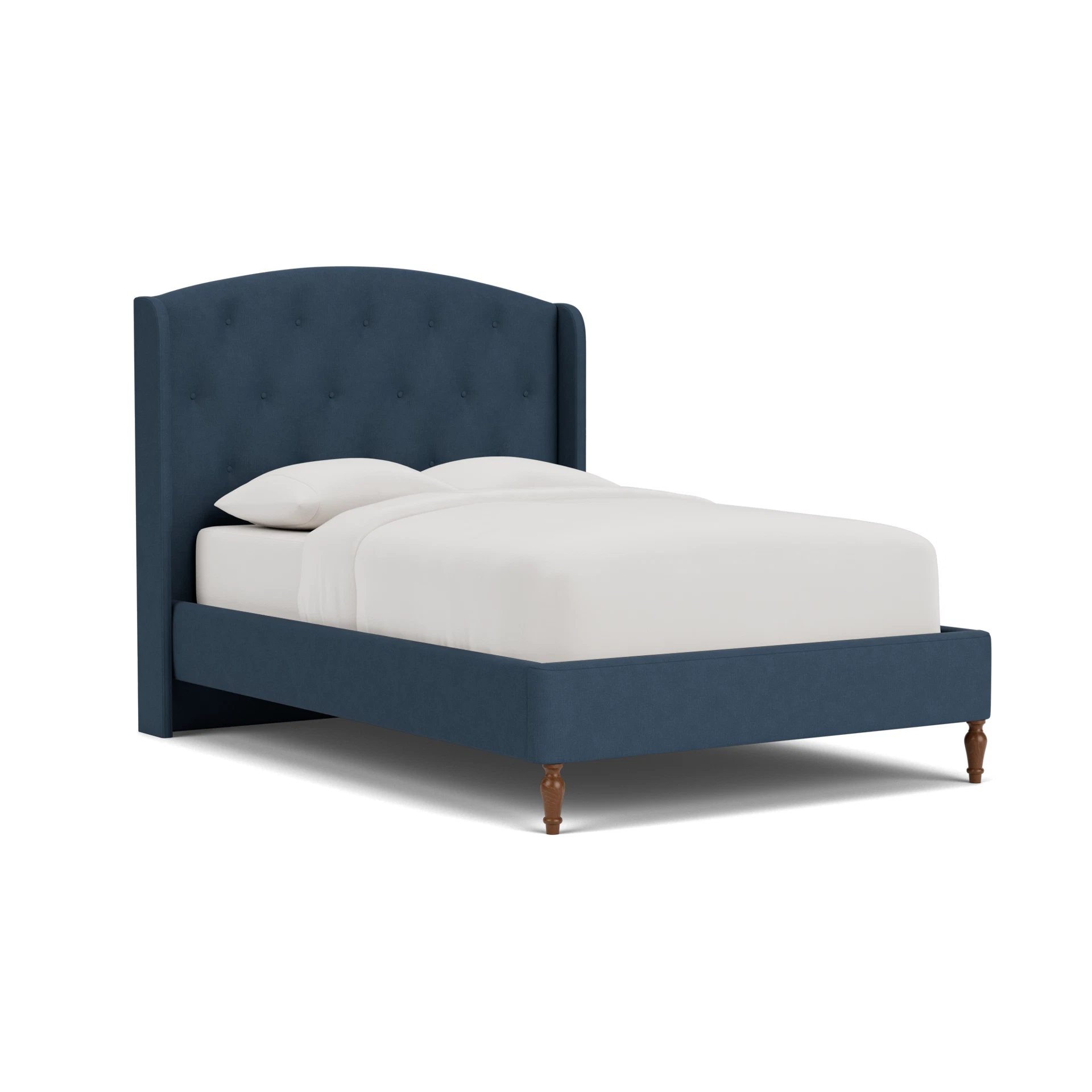Gilmore Double Classic Bedstead in House Linen Mix - Indigo