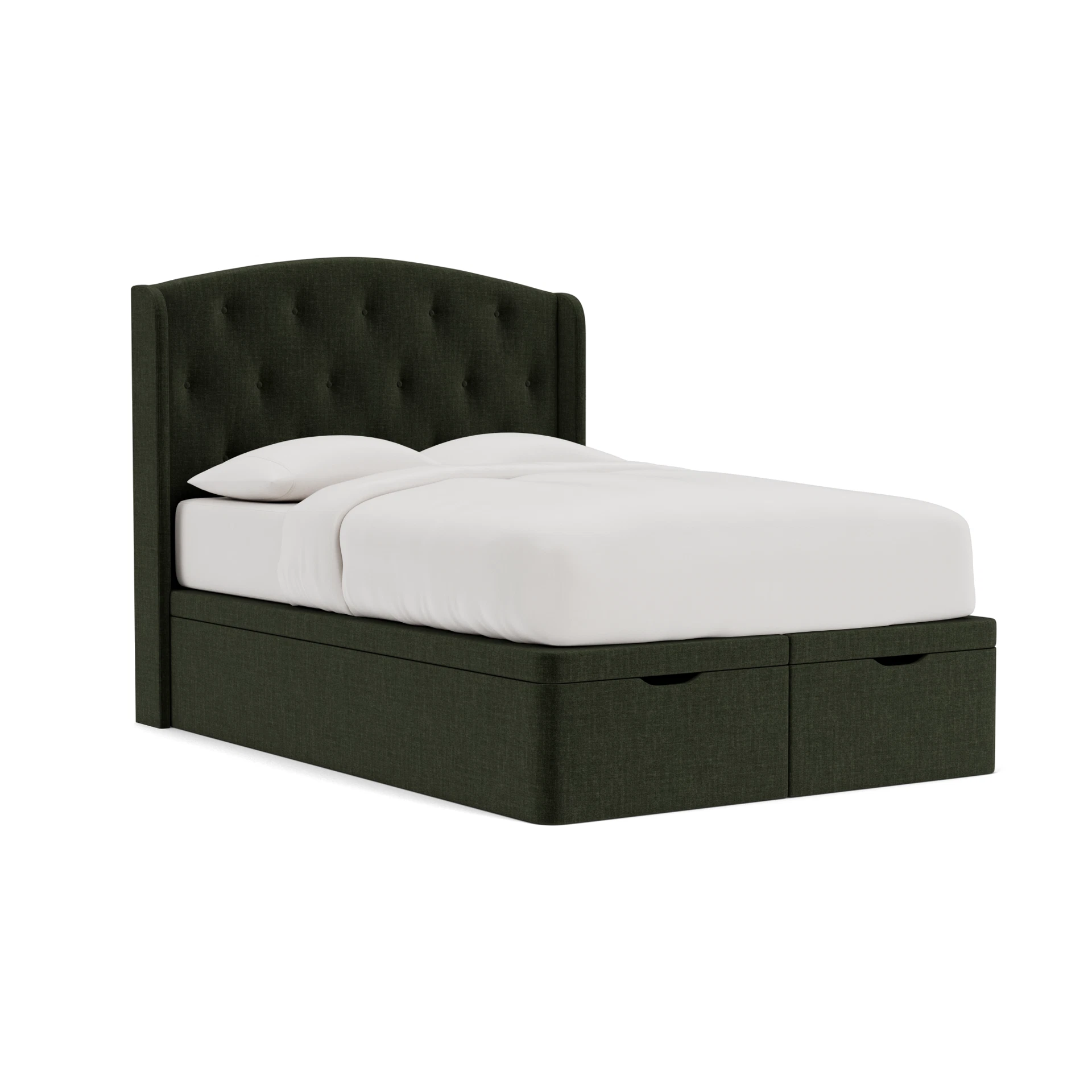 Gilmore Double Ottoman Storage in Eco Chenille - Moss
