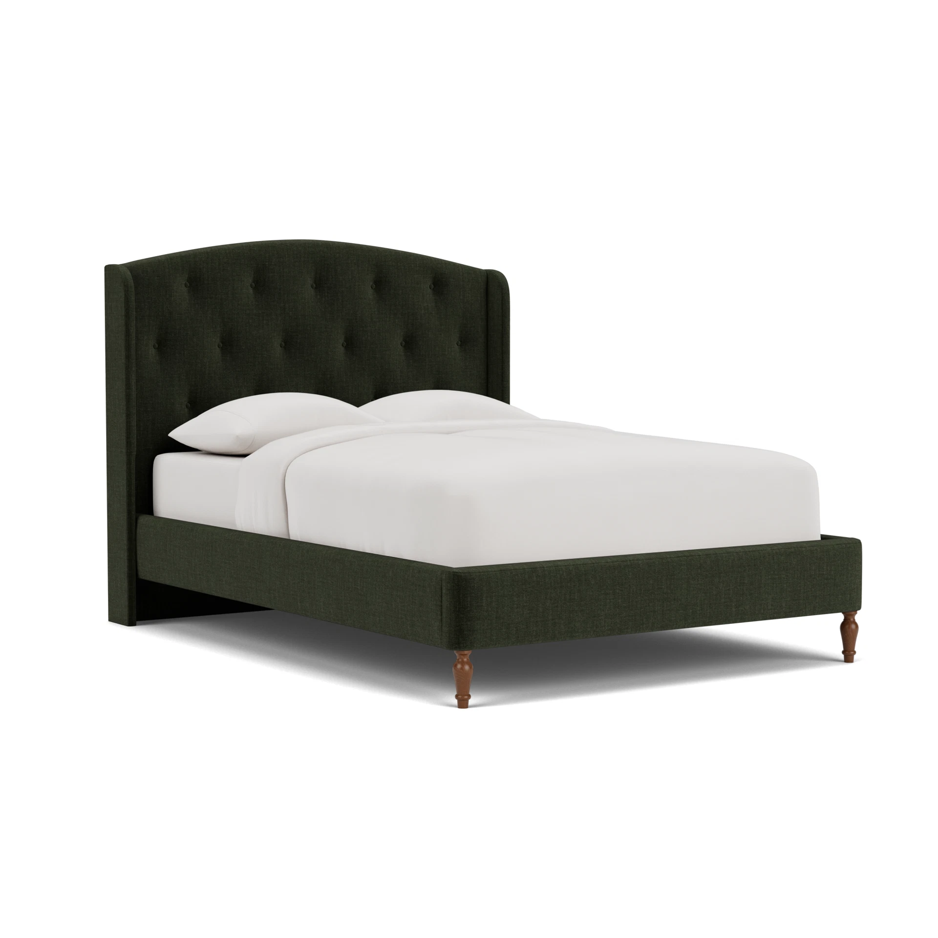 Gilmore King Size Classic Bedstead in Eco Chenille - Moss