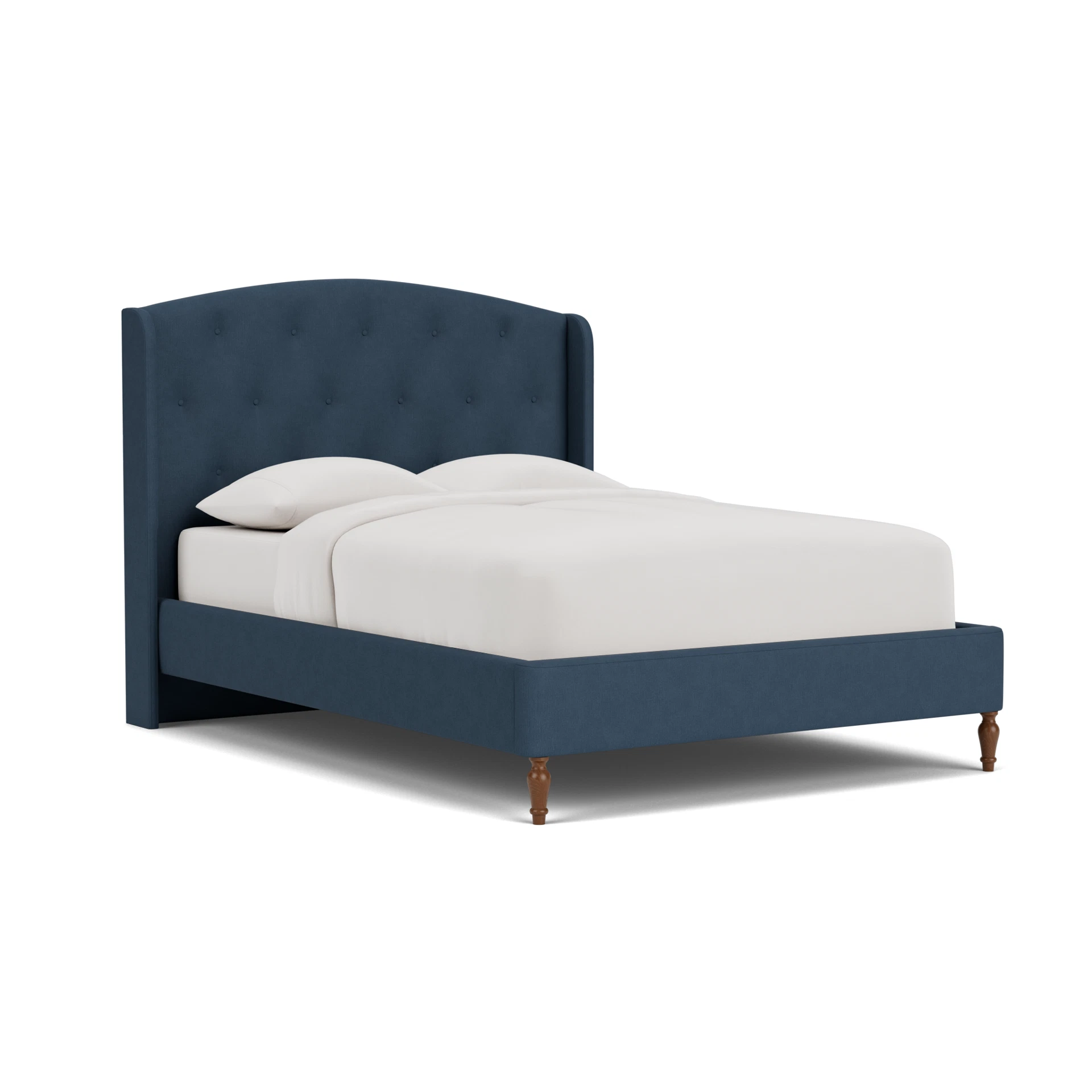 Gilmore King Size Classic Bedstead in House Linen Mix - Indigo
