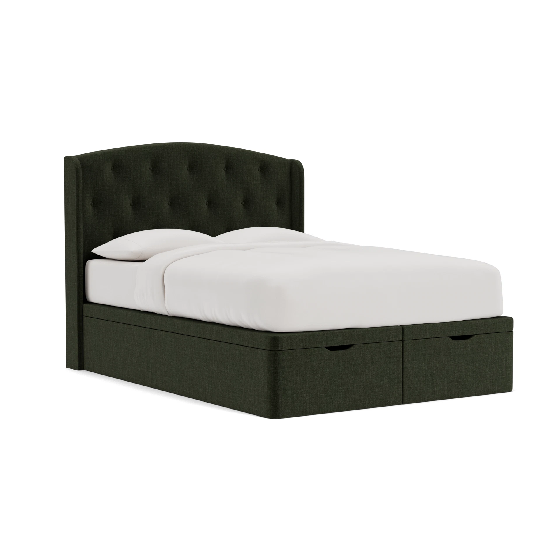 Gilmore King Size Ottoman Storage in Eco Chenille - Moss