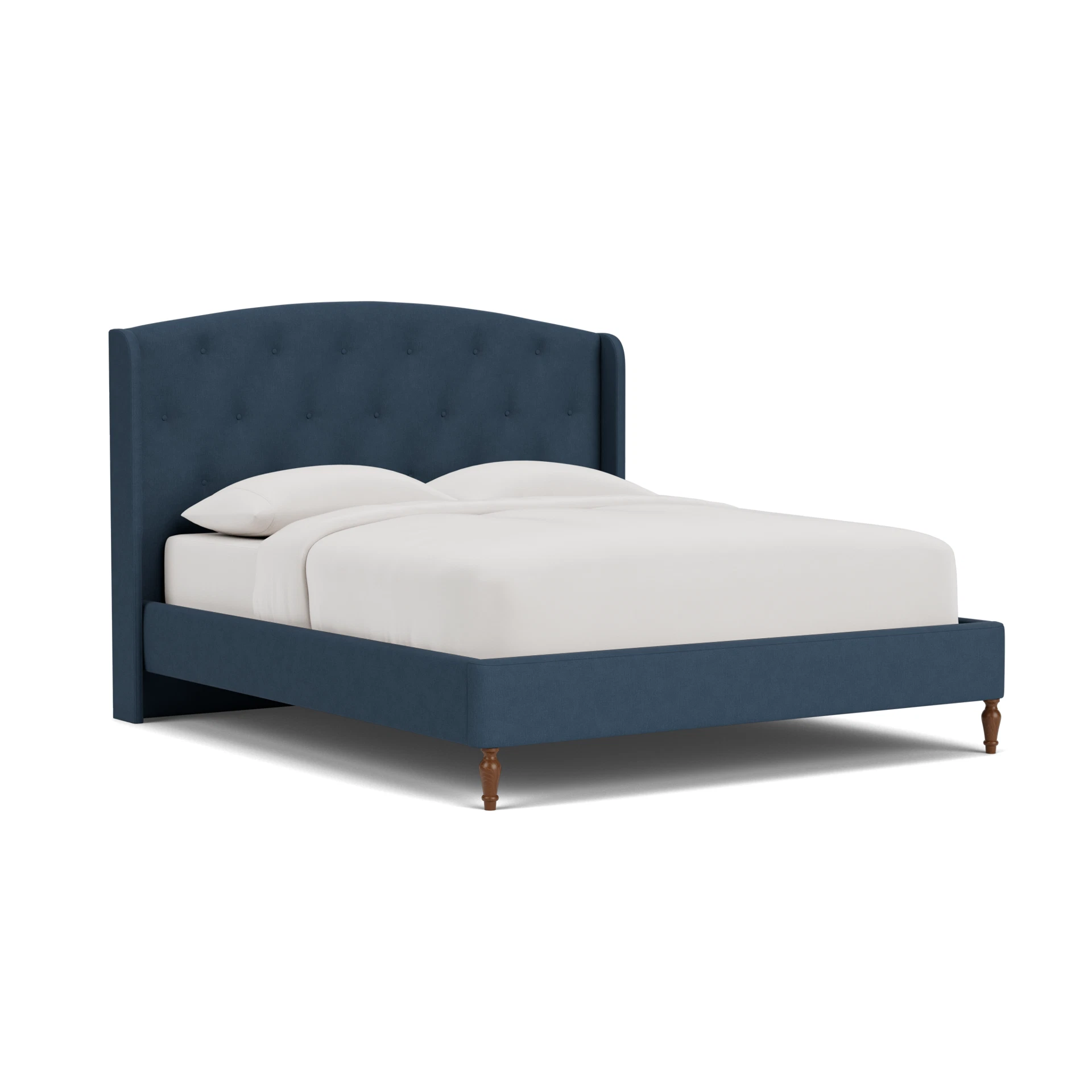 Gilmore Super King Classic Bedstead in House Linen Mix - Indigo