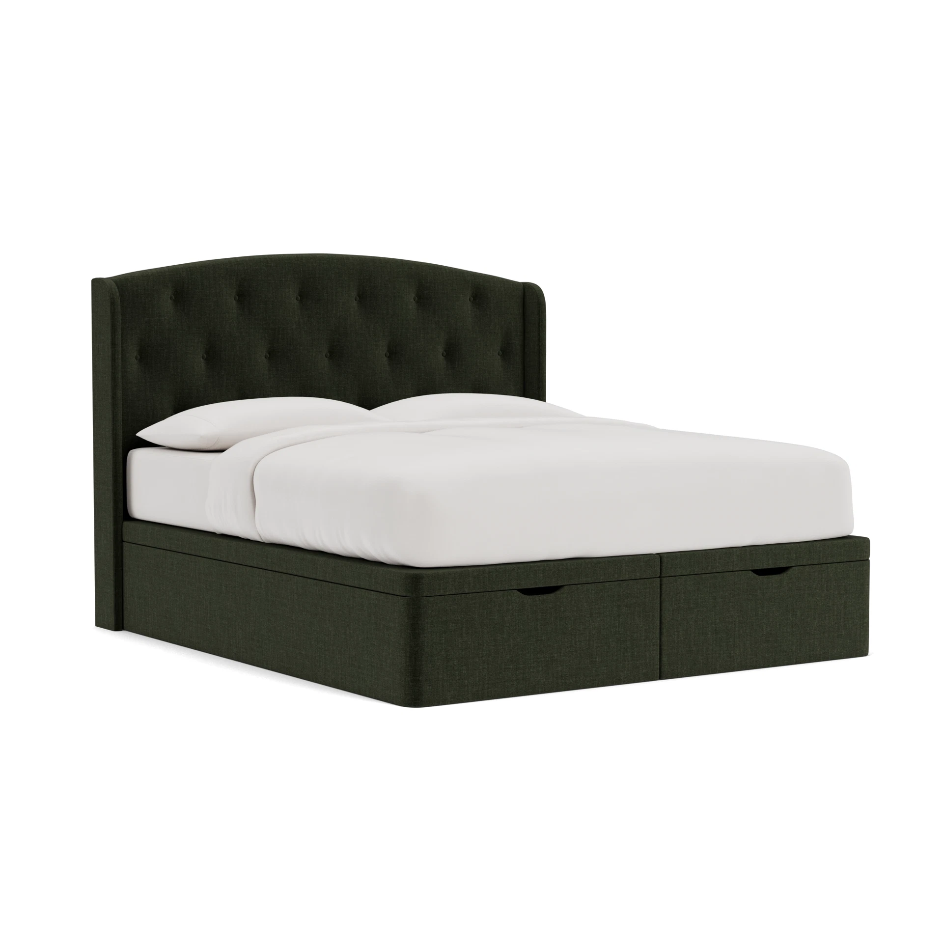Gilmore Super King Ottoman Storage in Eco Chenille - Moss