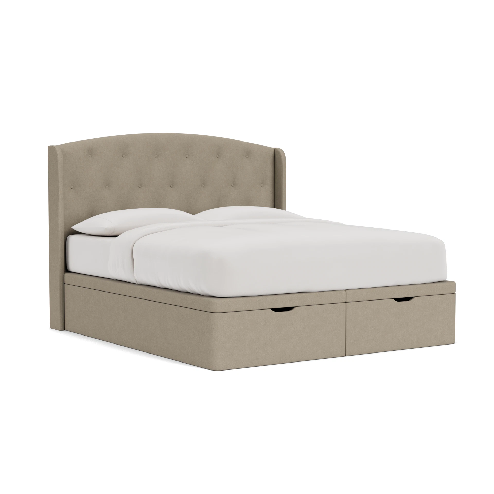 Gilmore Super King Ottoman Storage in House Linen Mix - Dove Grey